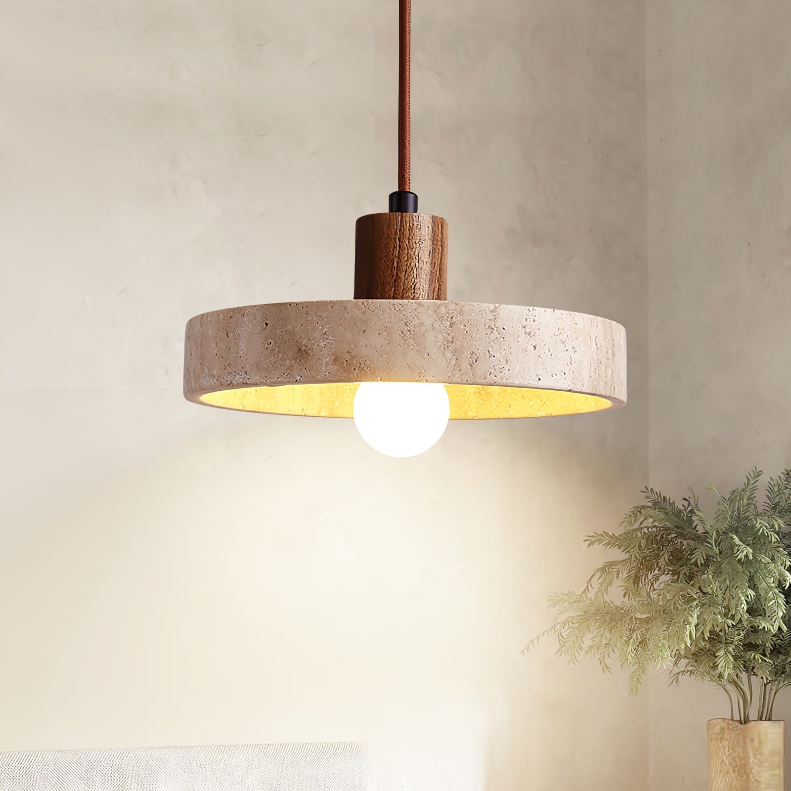 Piedra Travertine Pendant Light detail view 6