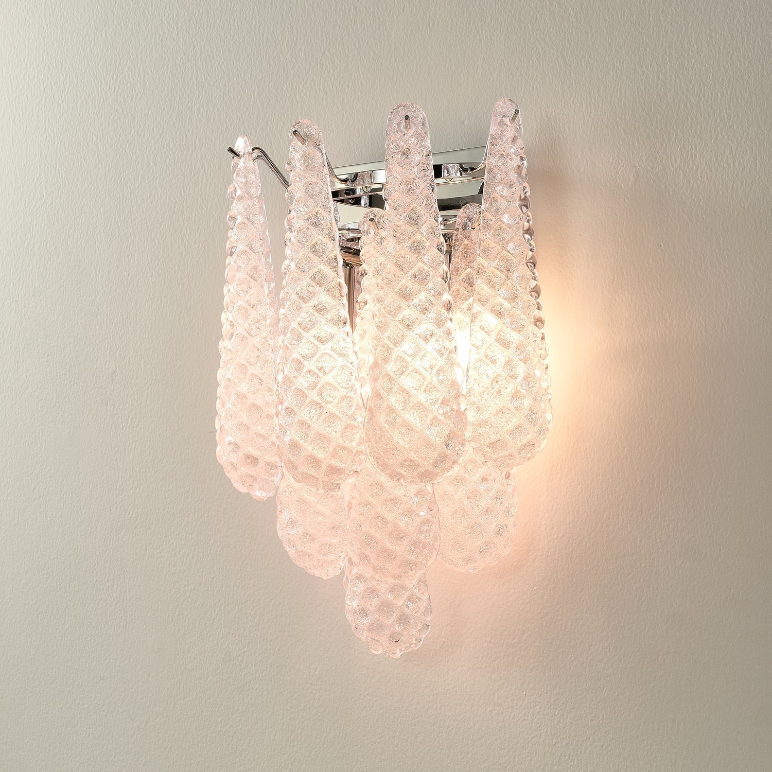 Pink Waffle Wall Light, Hardwired Wall Sconce, detail 9