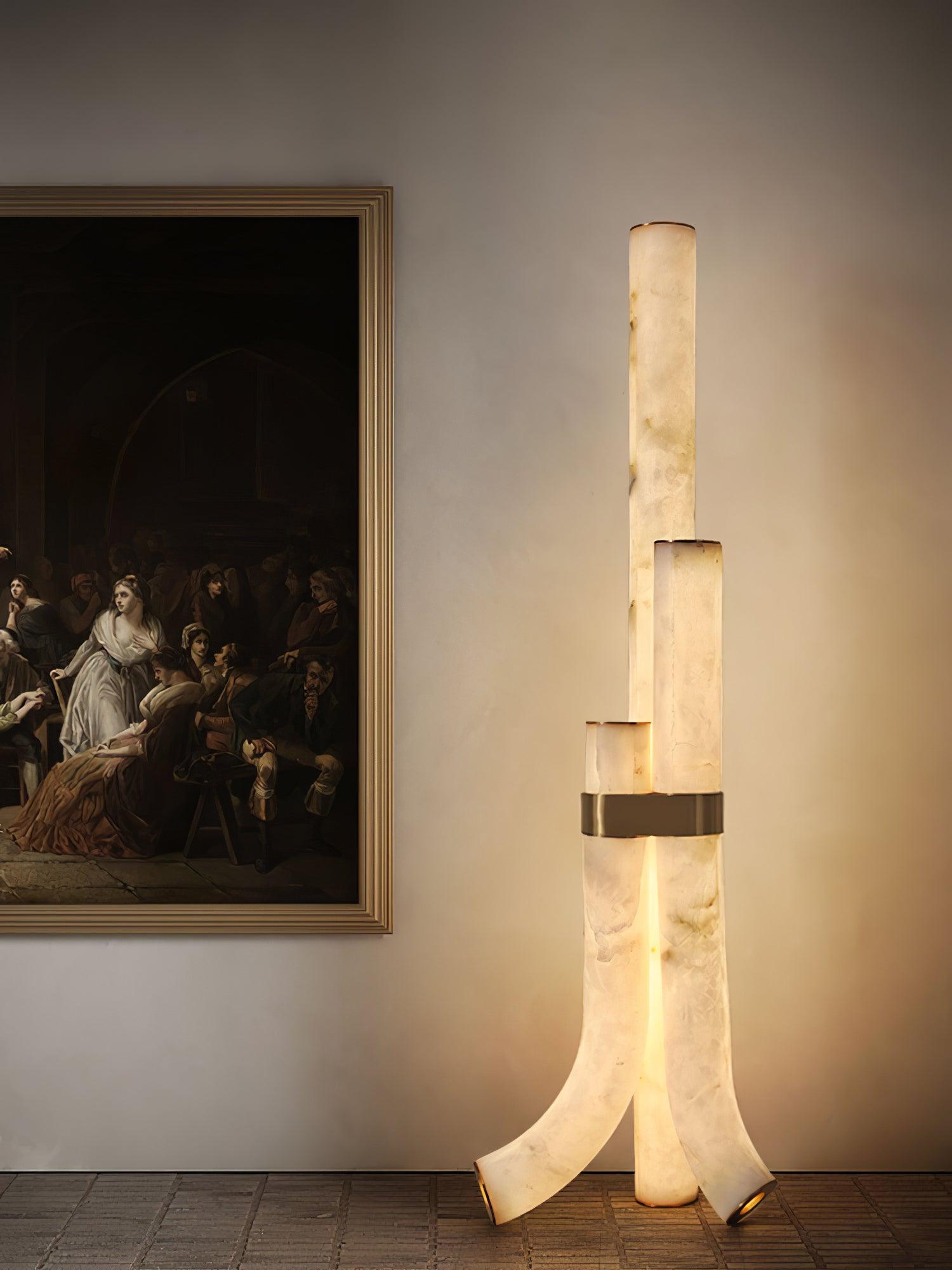 Piped Alabaster Floor Light, Floor Lamp, detail 24