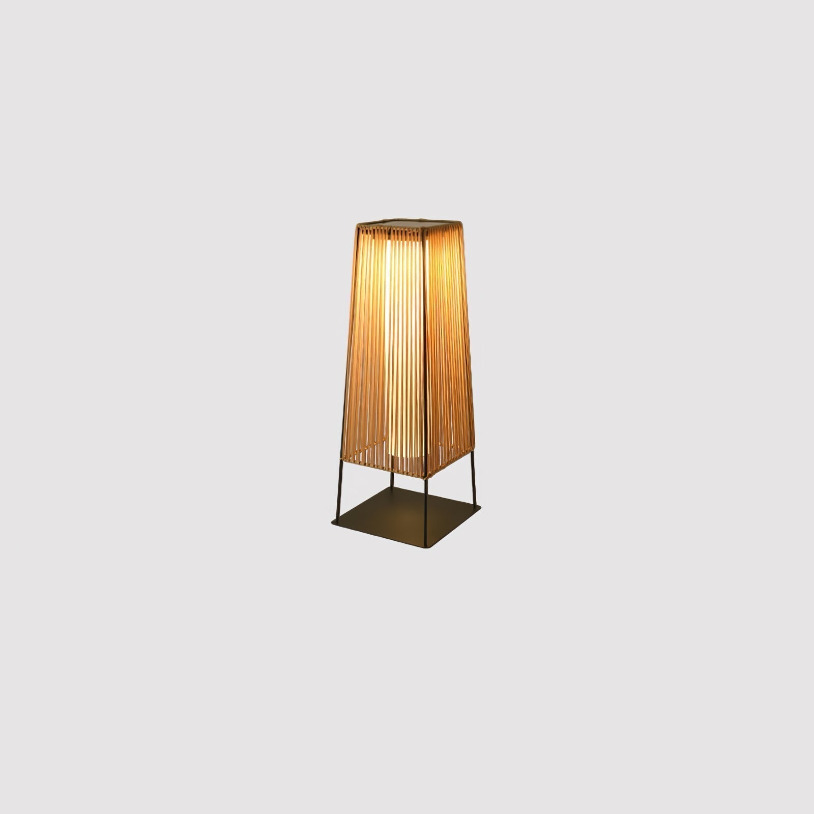 Plastic Rattan Outdoor Post Light Floor Lamp