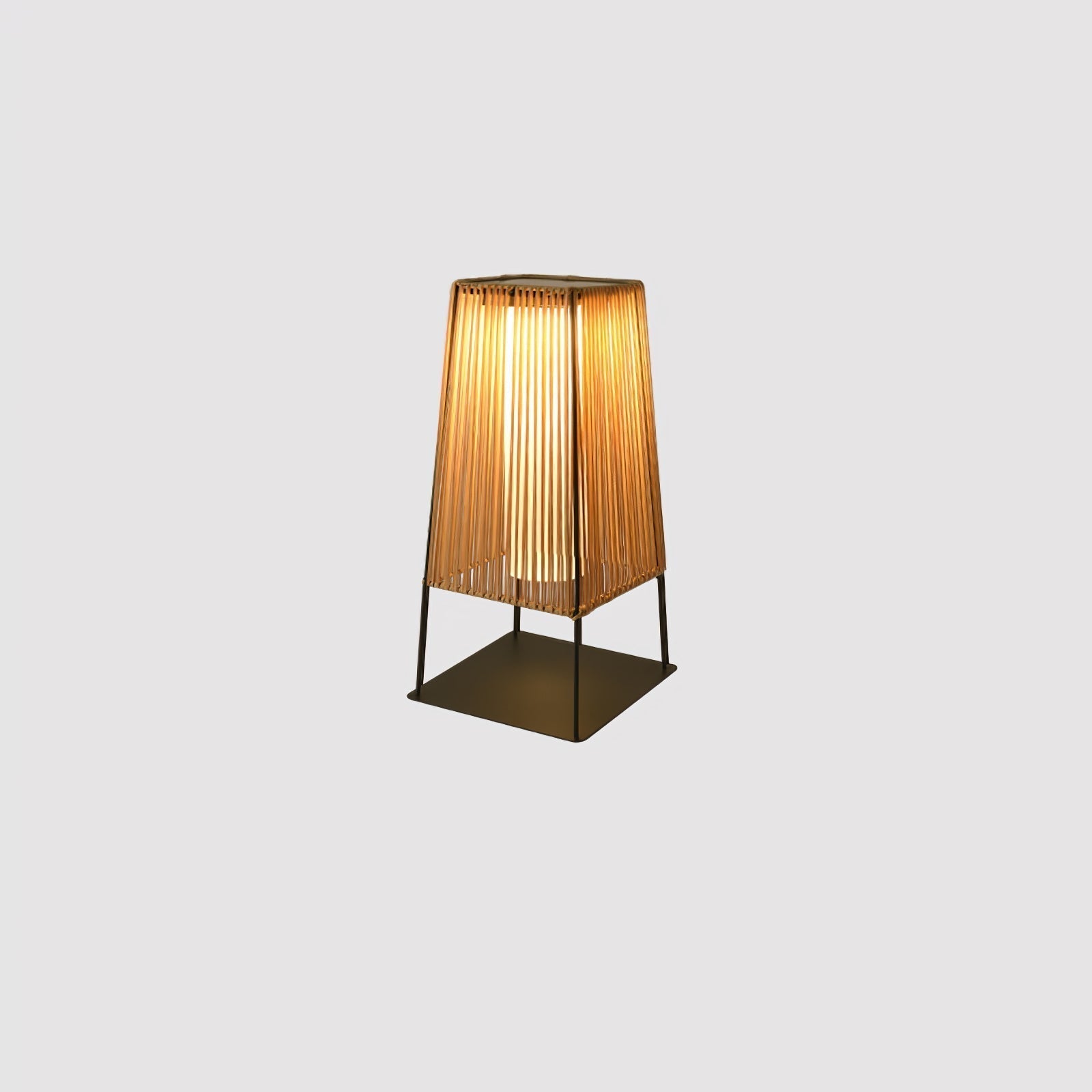Plastic Rattan Outdoor Post Light Floor Lamp