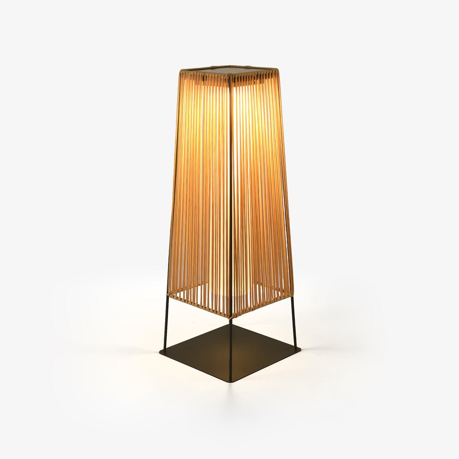 Plastic Rattan Outdoor Post Light Floor Lamp