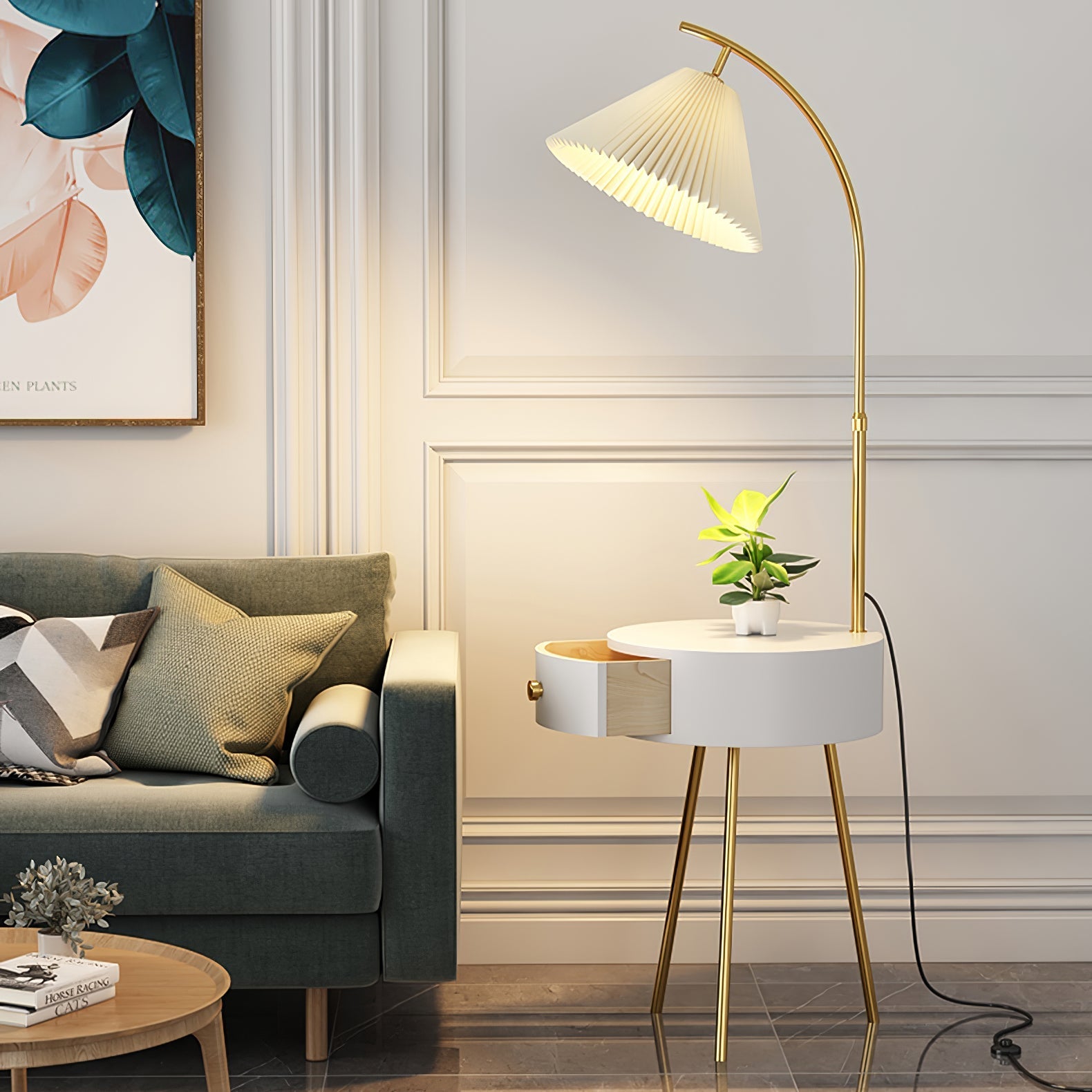 Pleated Arc Floor Light Floor Lamp
