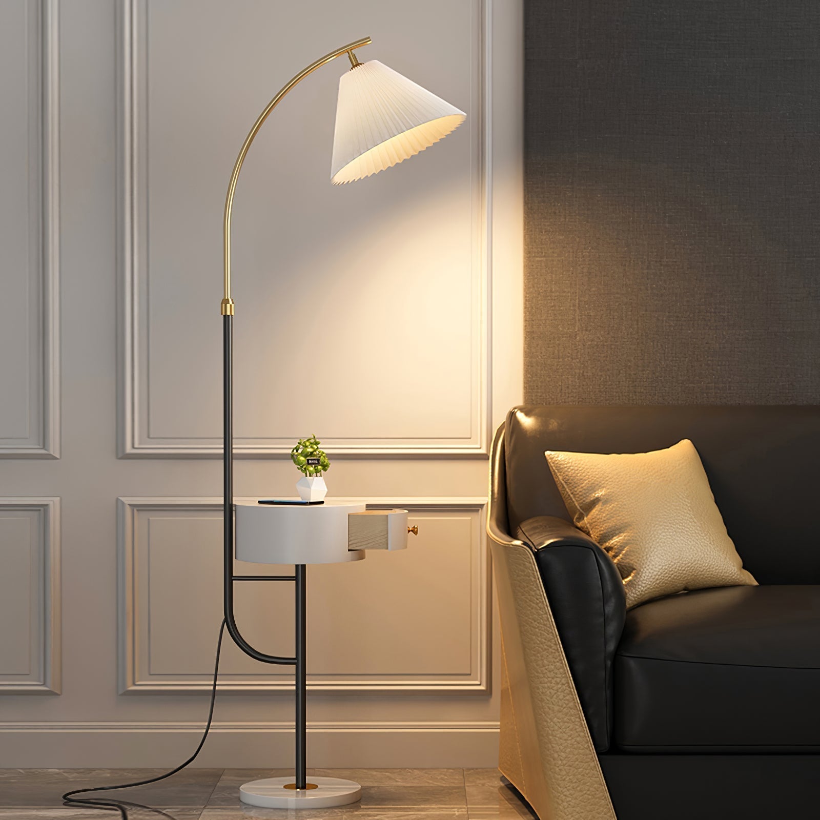 Pleated Arc Floor Light Floor Lamp