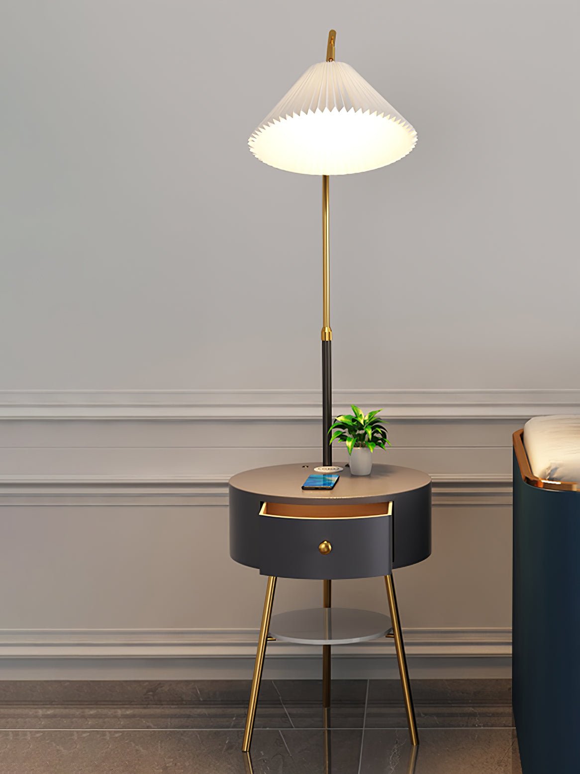Pleated Arc Floor Light Floor Lamp