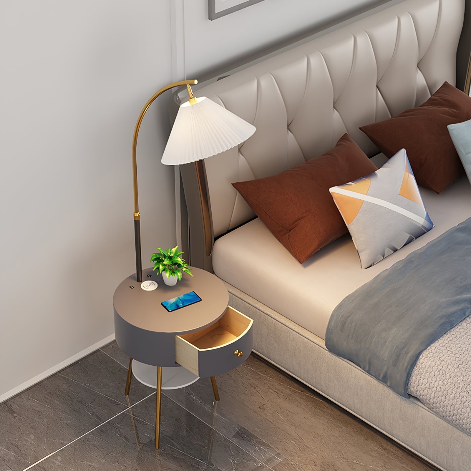 Pleated Arc Floor Light Floor Lamp