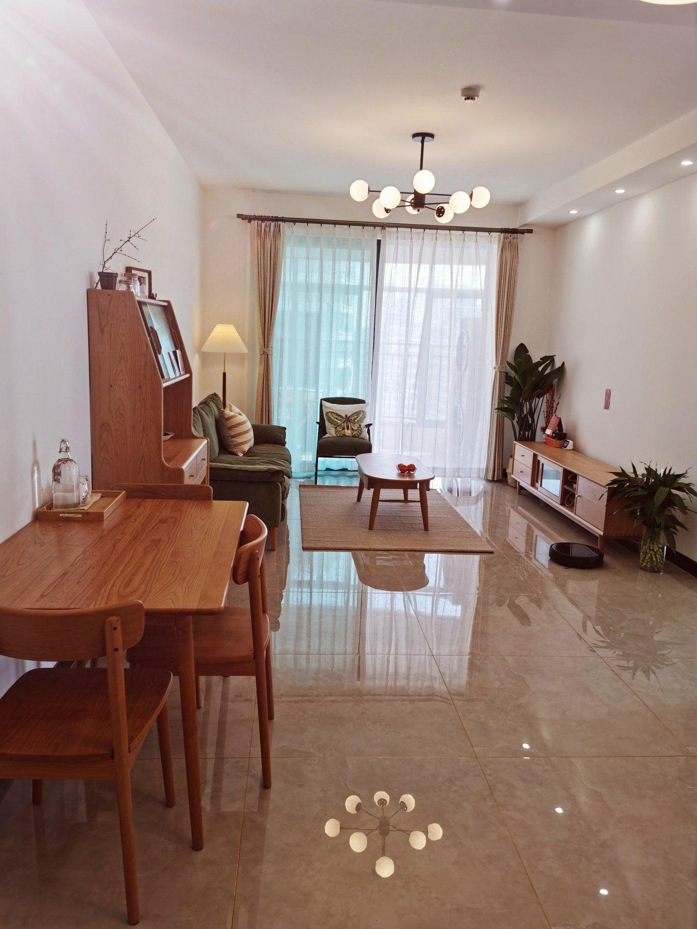 wood floor lamp shown as a main product image for reading corners