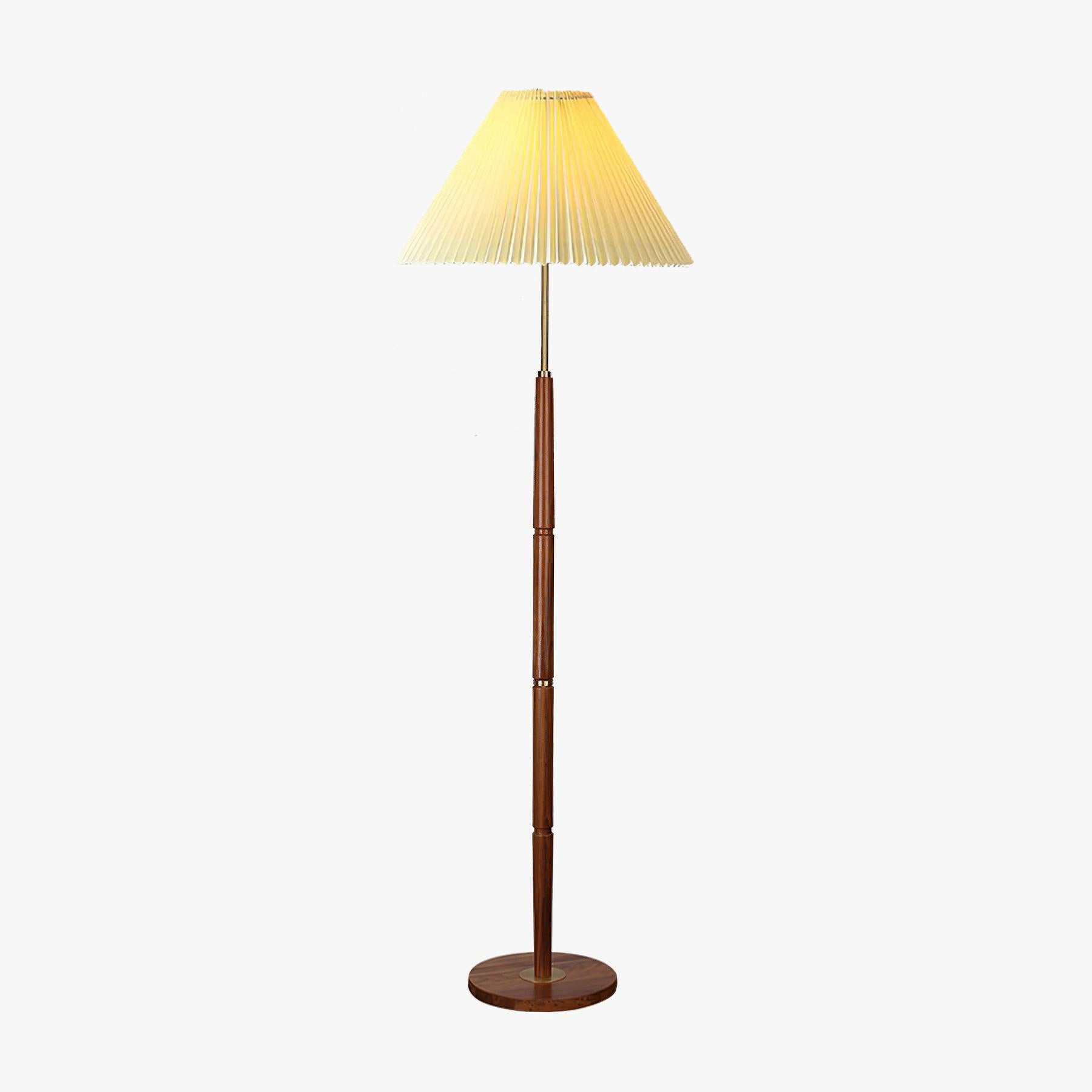 wood floor lamp shown as a main product image for reading corners