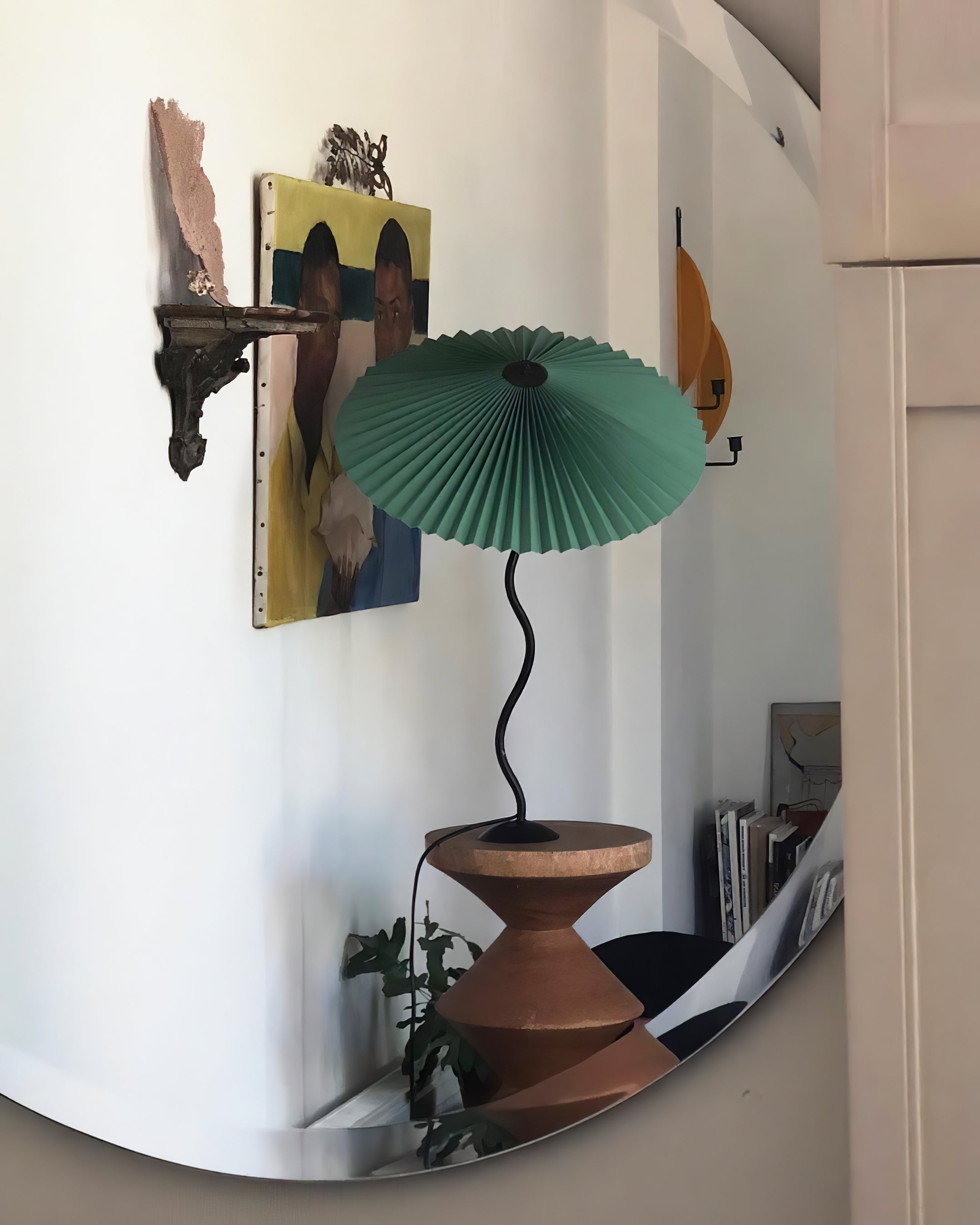 Pleated Hat Portable Lamp Table Lamp