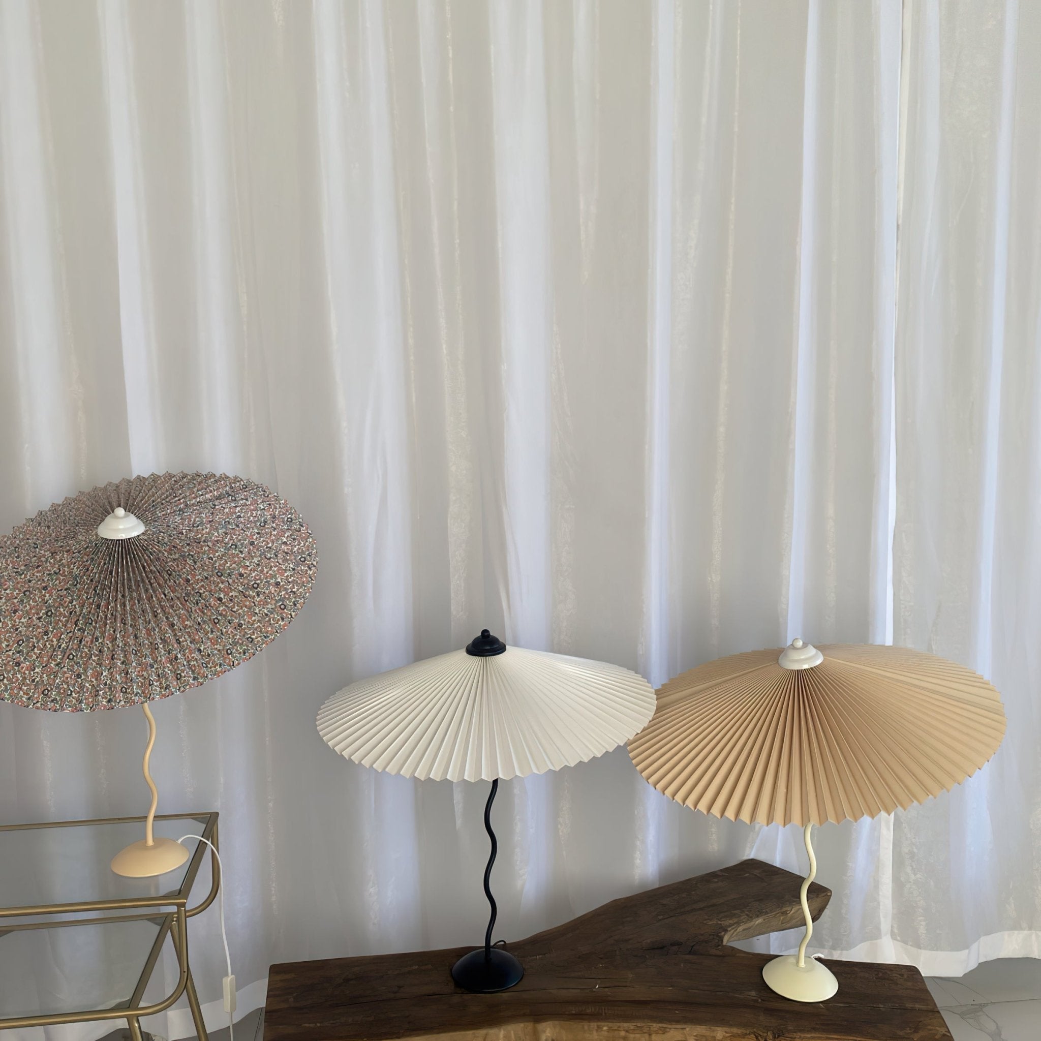 Pleated Hat Portable Lamp Table Lamp