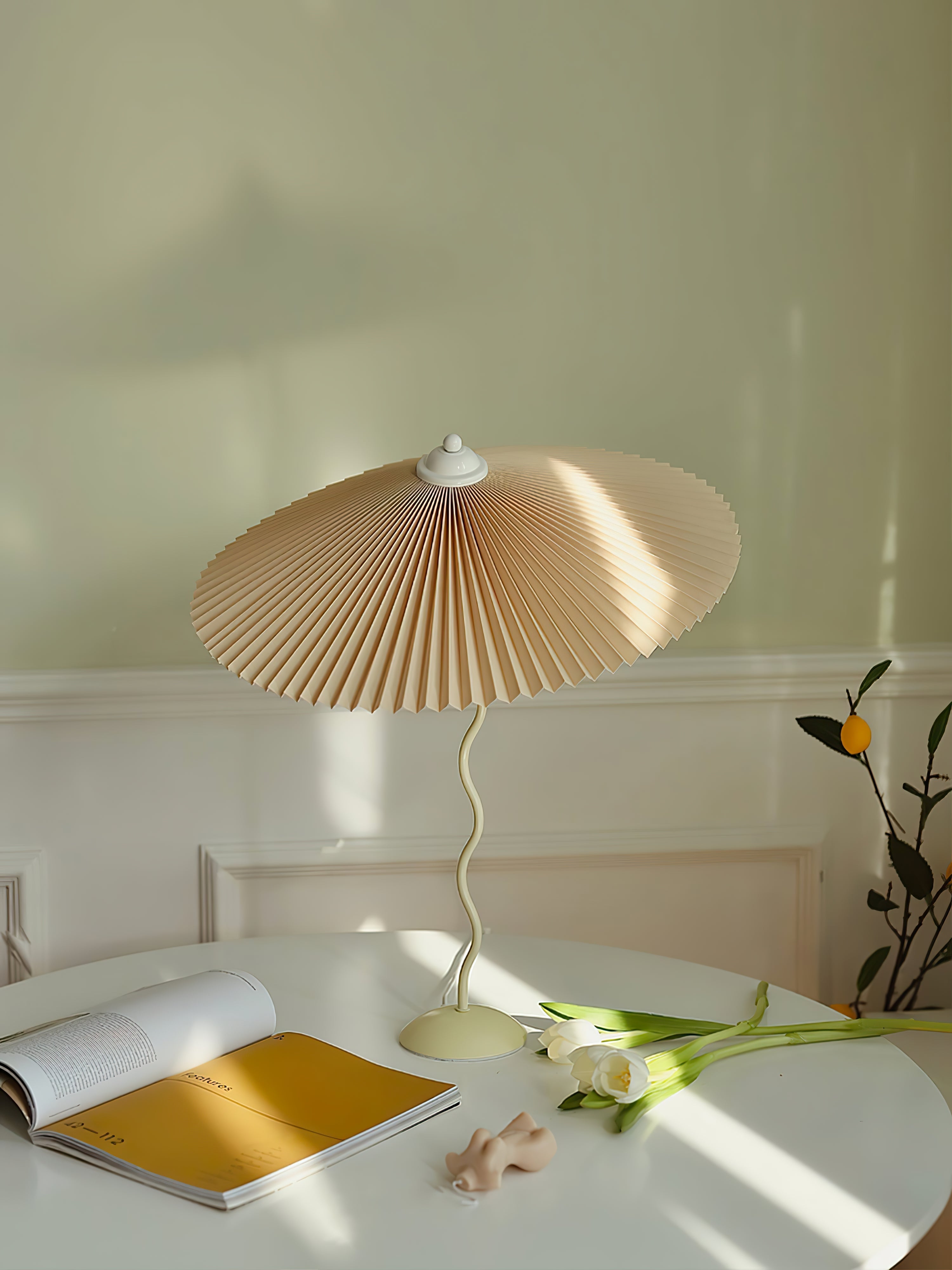 Pleated Hat Portable Lamp Table Lamp
