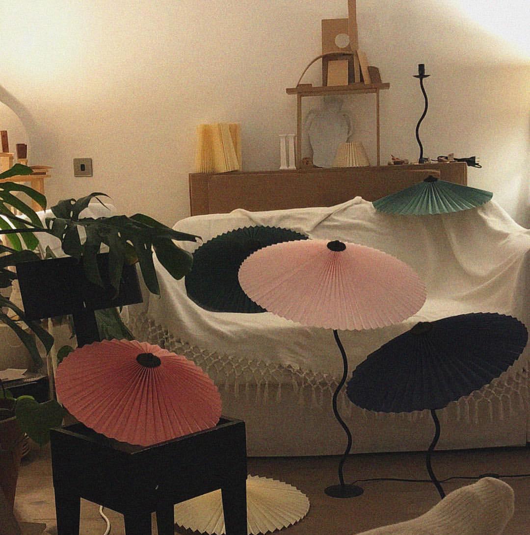 Pleated Hat Portable Lamp Table Lamp