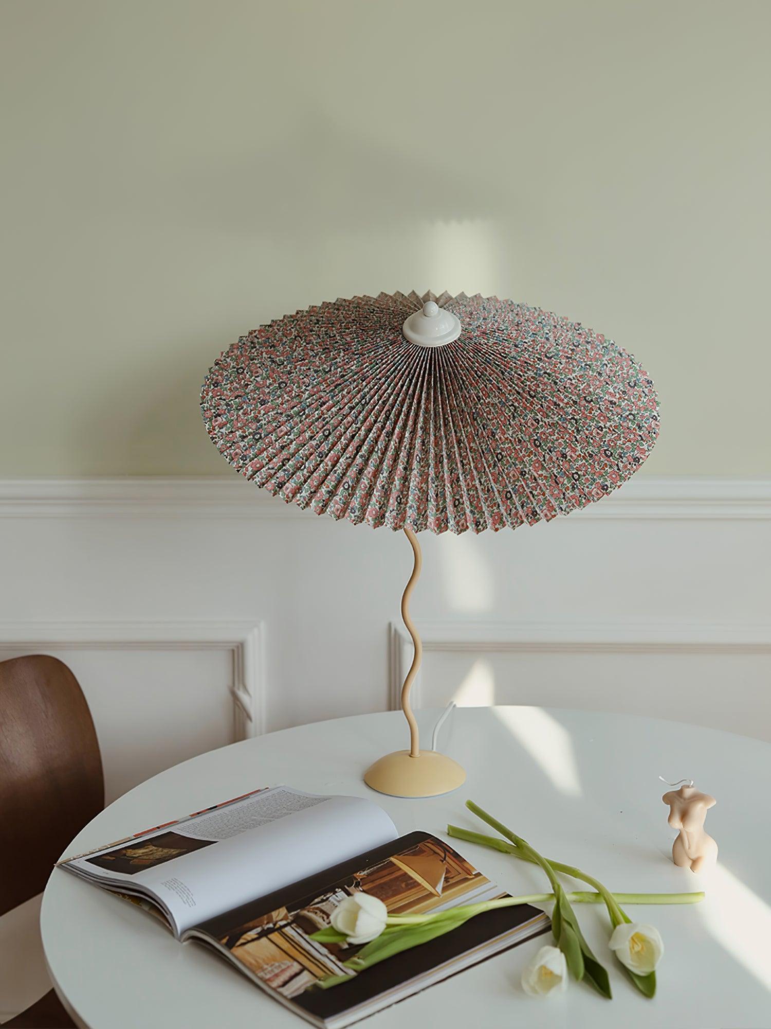 Pleated Hat Portable Lamp Table Lamp