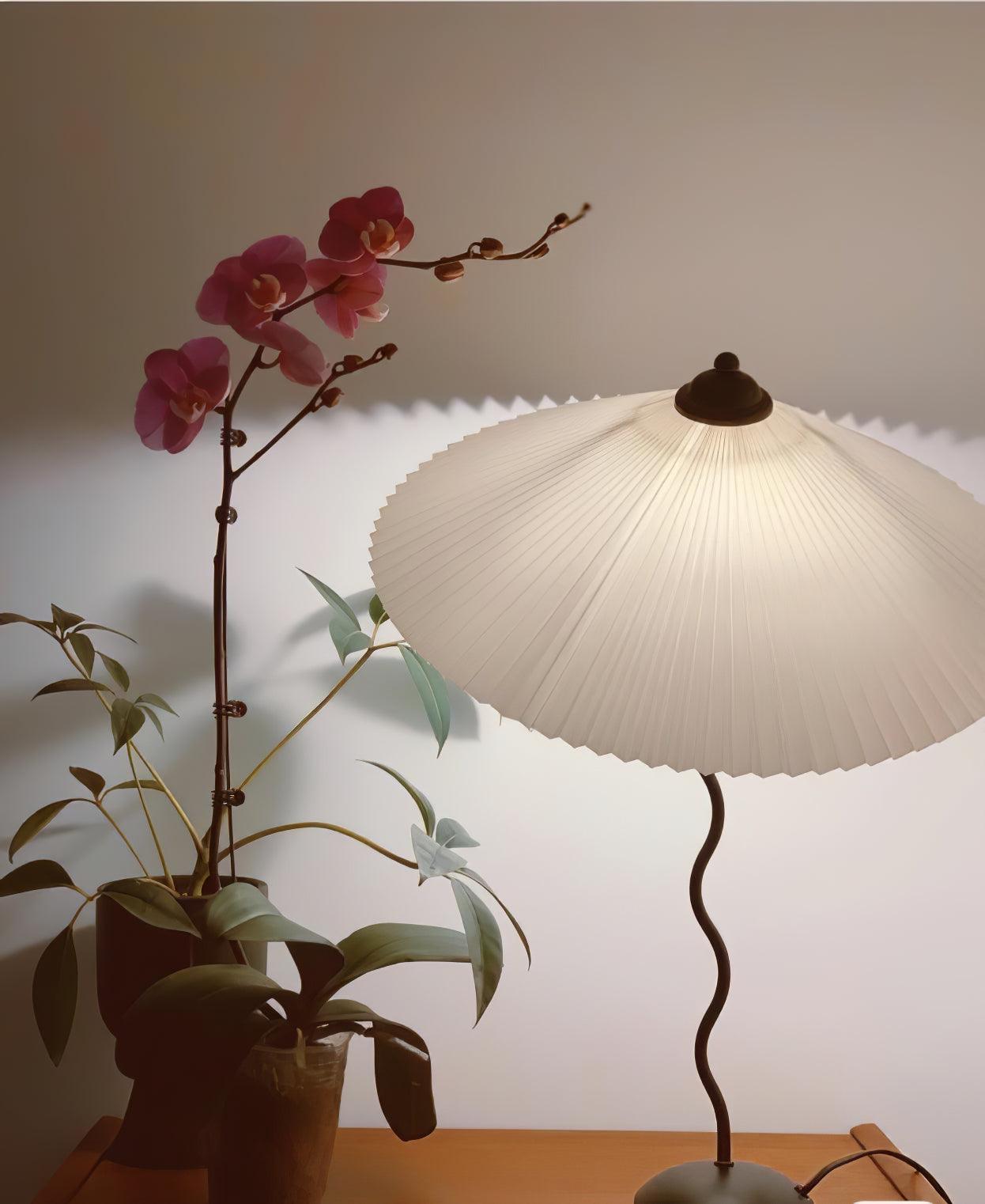 Pleated Hat Portable Lamp Table Lamp