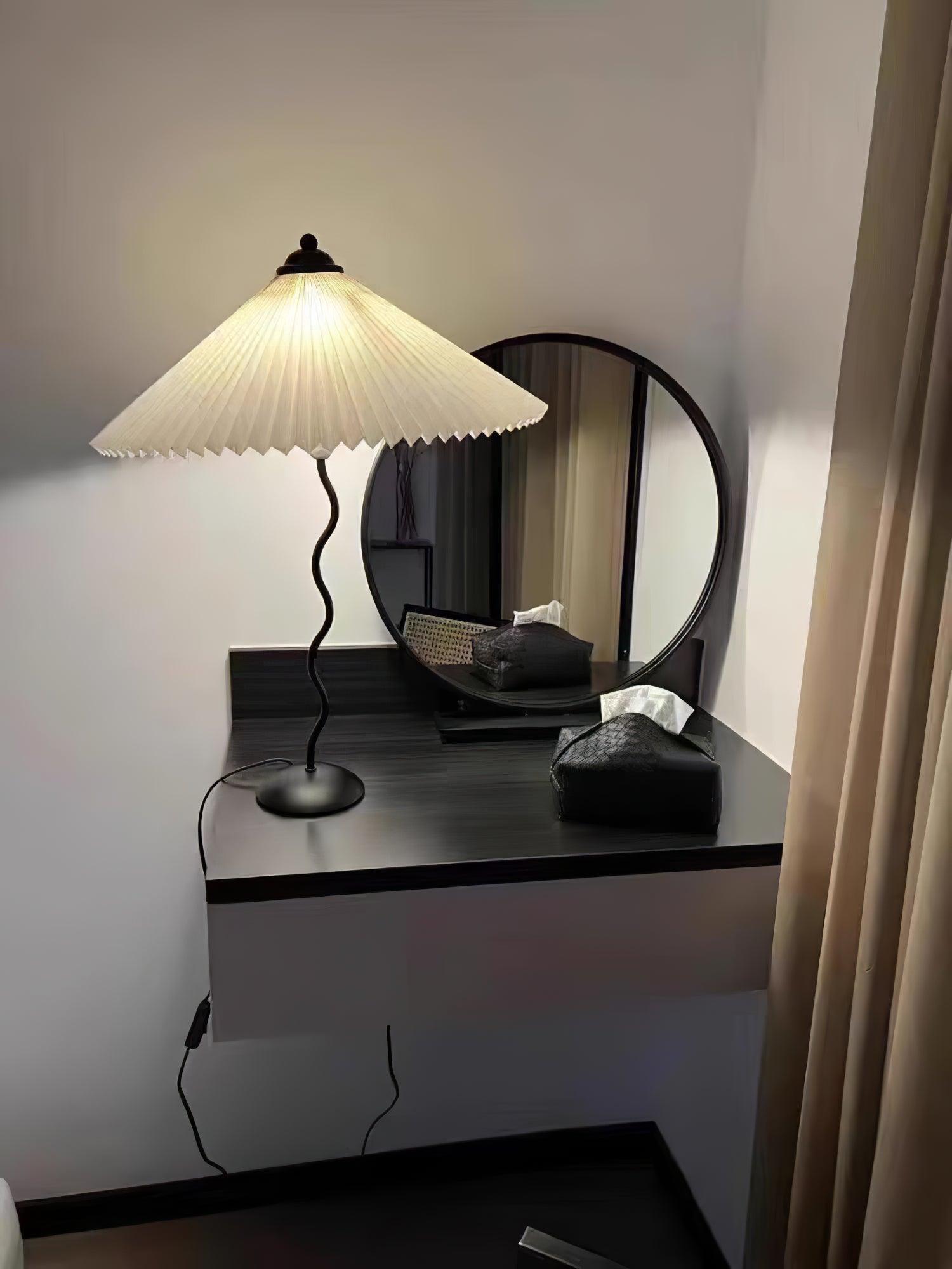 Pleated Hat Portable Lamp Table Lamp