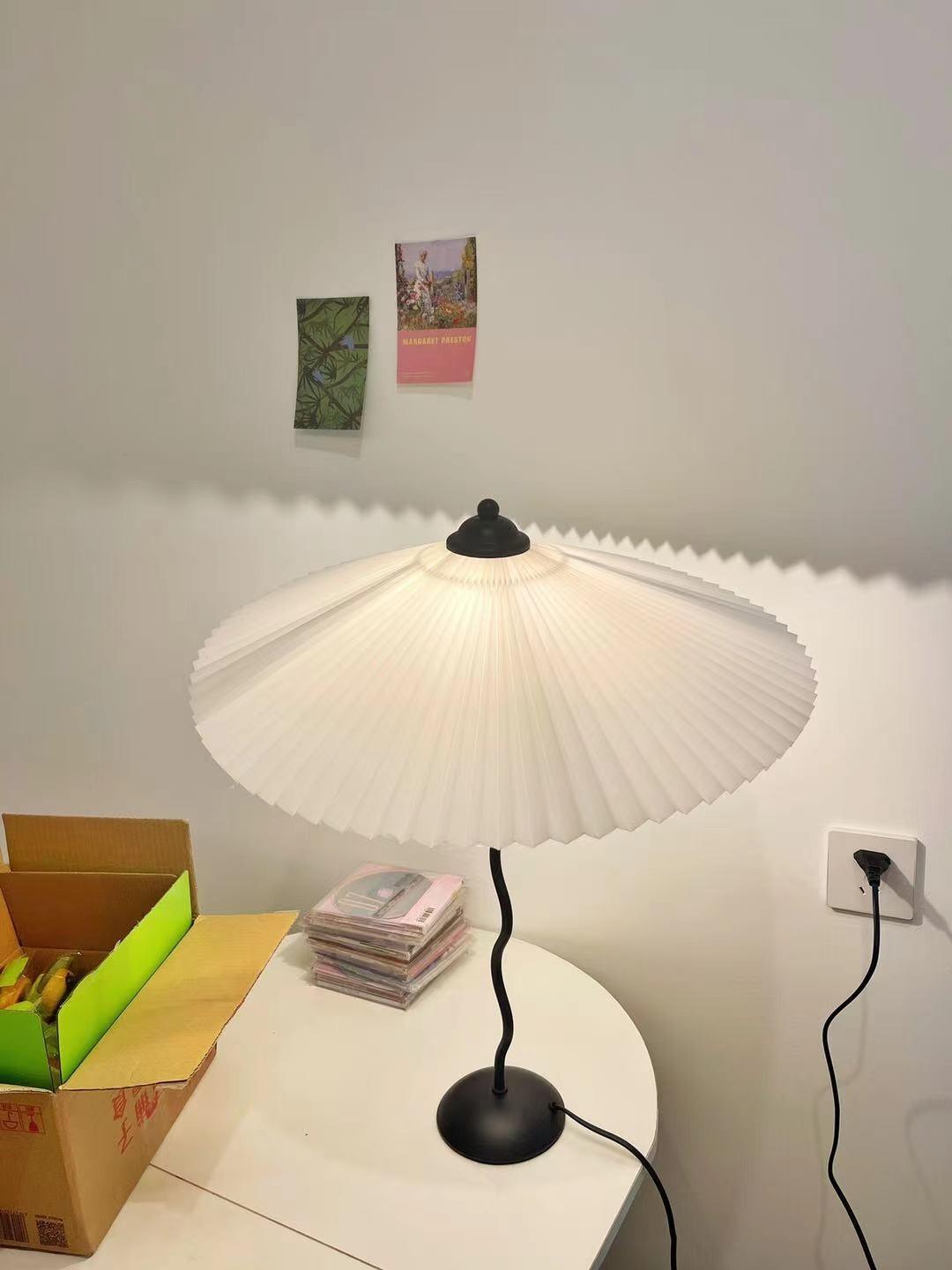Pleated Hat Portable Lamp Table Lamp