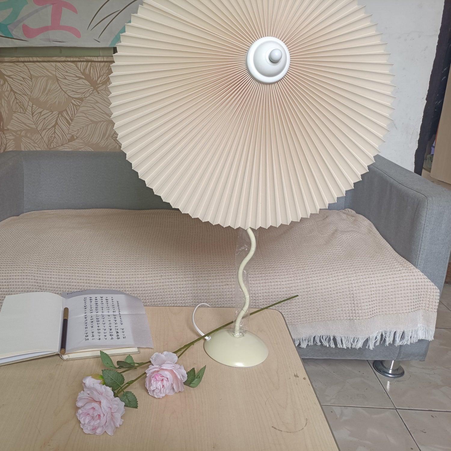Pleated Hat Portable Lamp Table Lamp