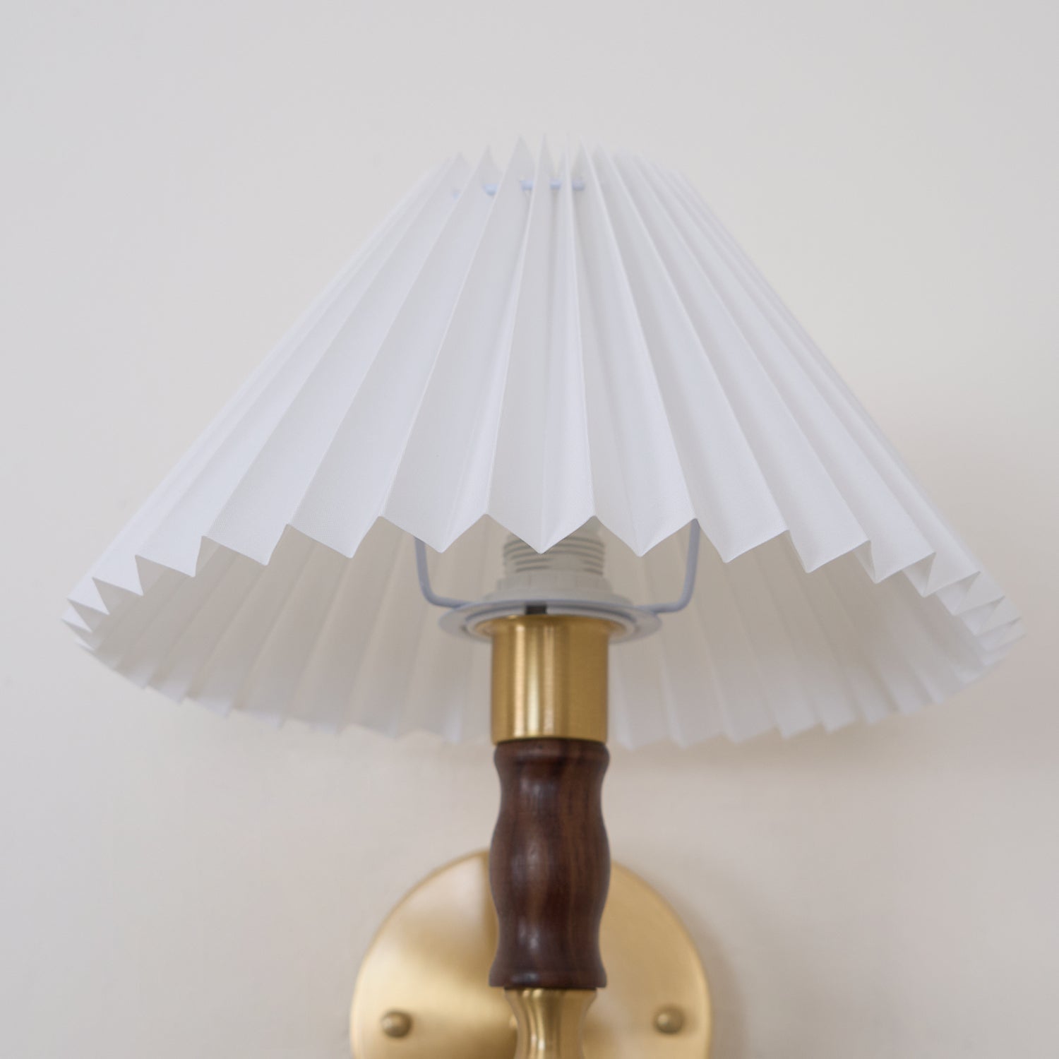 Pleated Walnut Lamp Bracket Wall Light