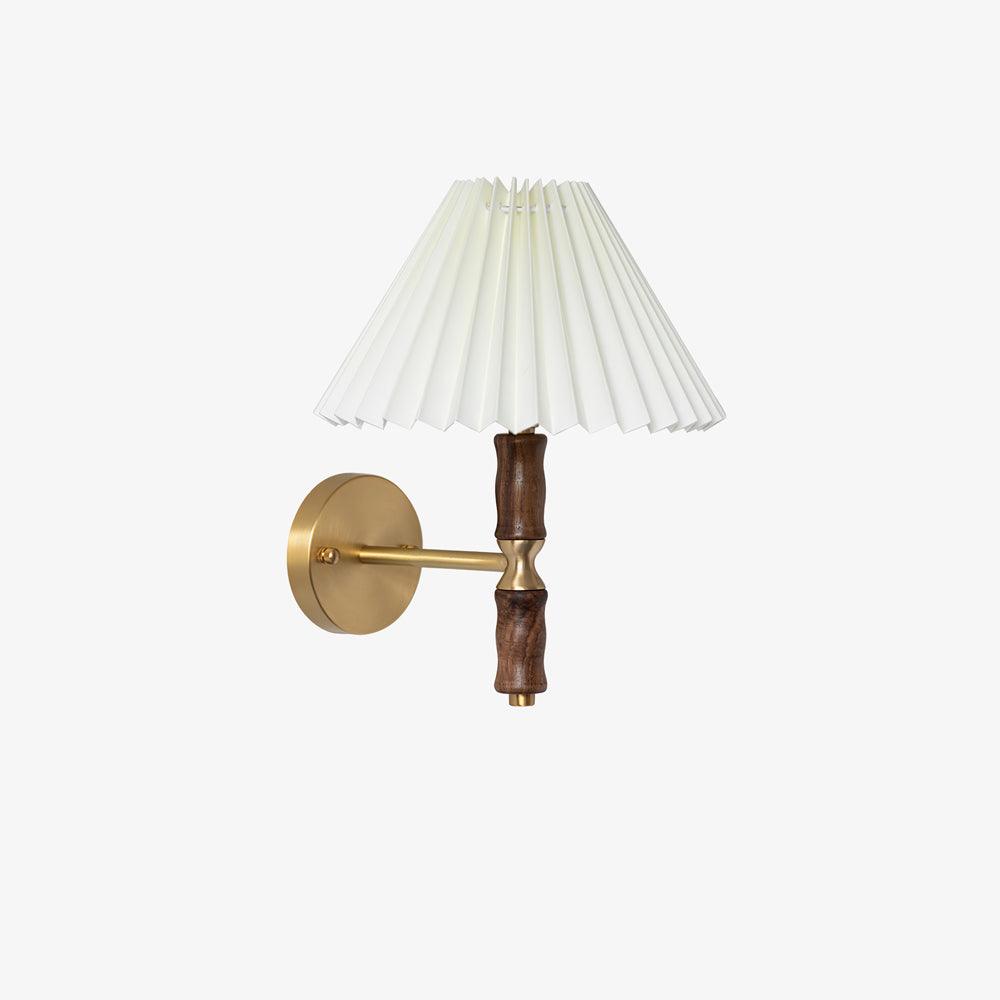 Pleated Walnut Lamp Bracket Wall Light
