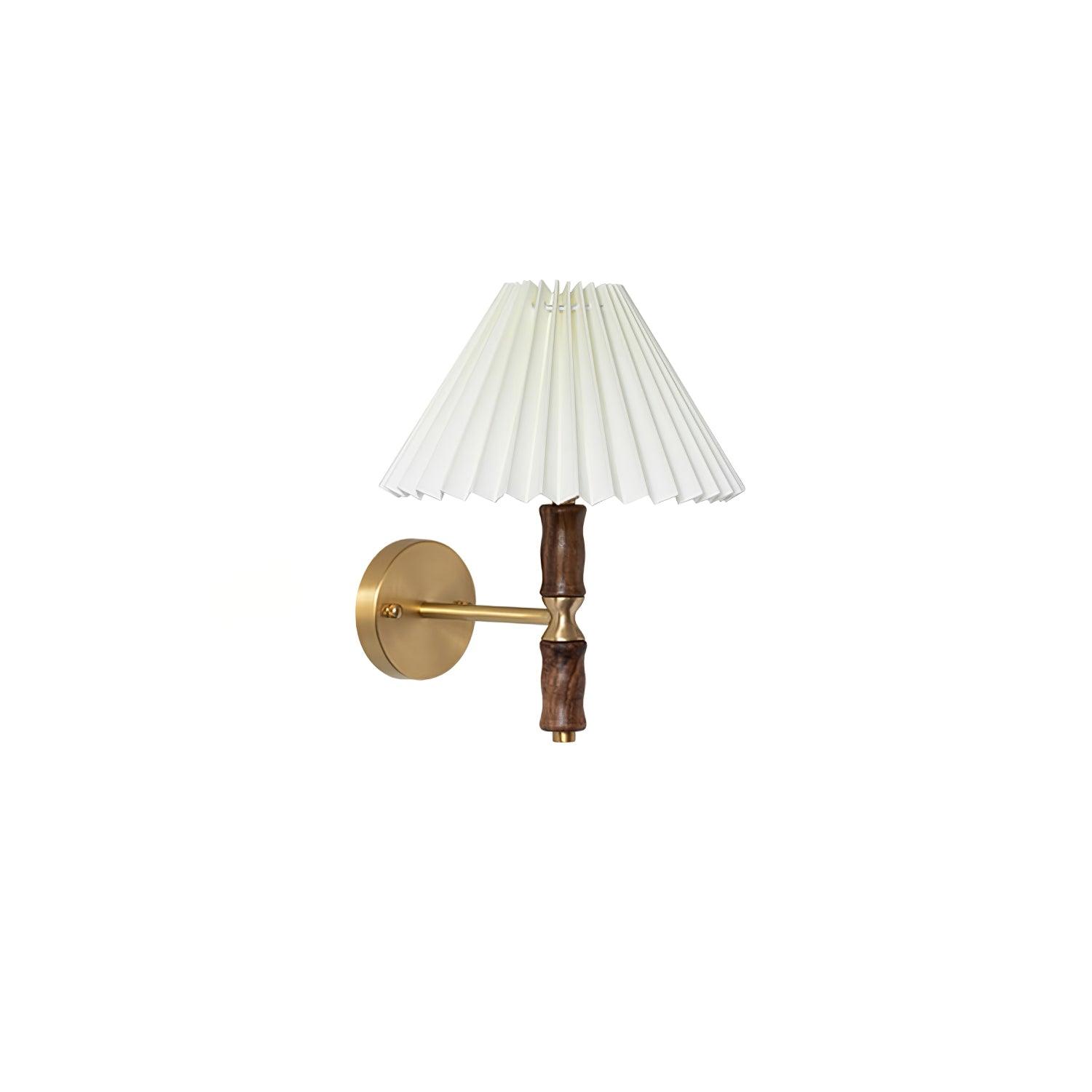 Pleated Walnut Lamp Bracket Wall Light