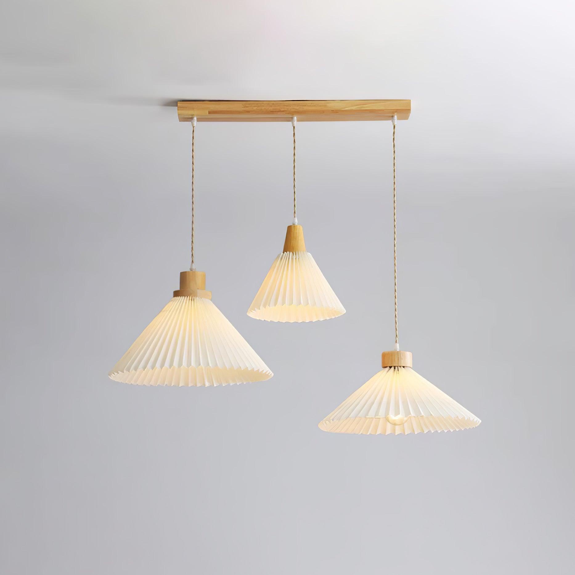 Pleated Wooden Ceiling Light Fitting detail view 14
