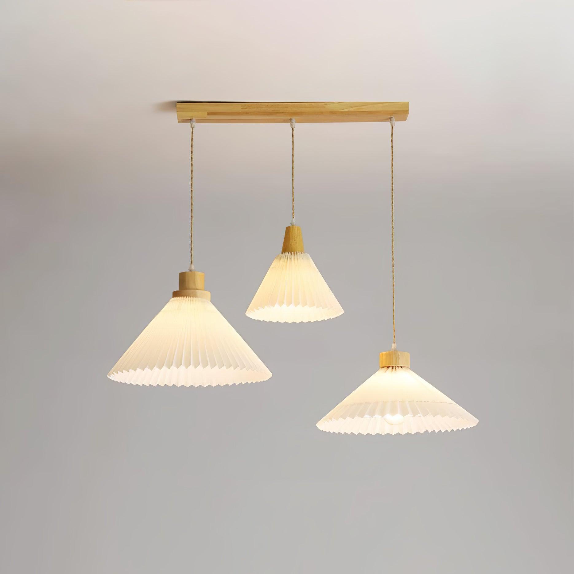 Pleated Wooden Ceiling Light Fitting detail view 15