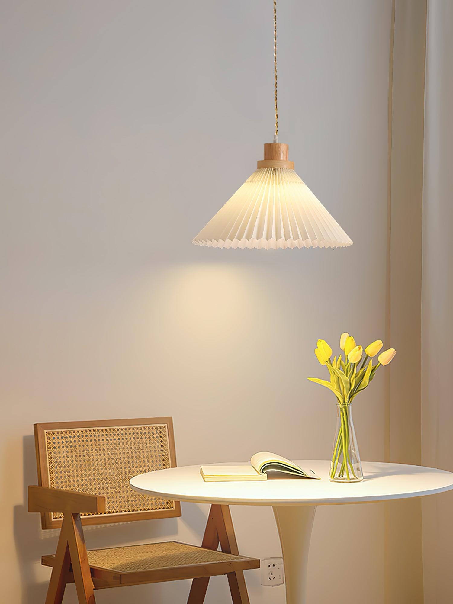 Pleated Wooden Ceiling Light Fitting detail view 31