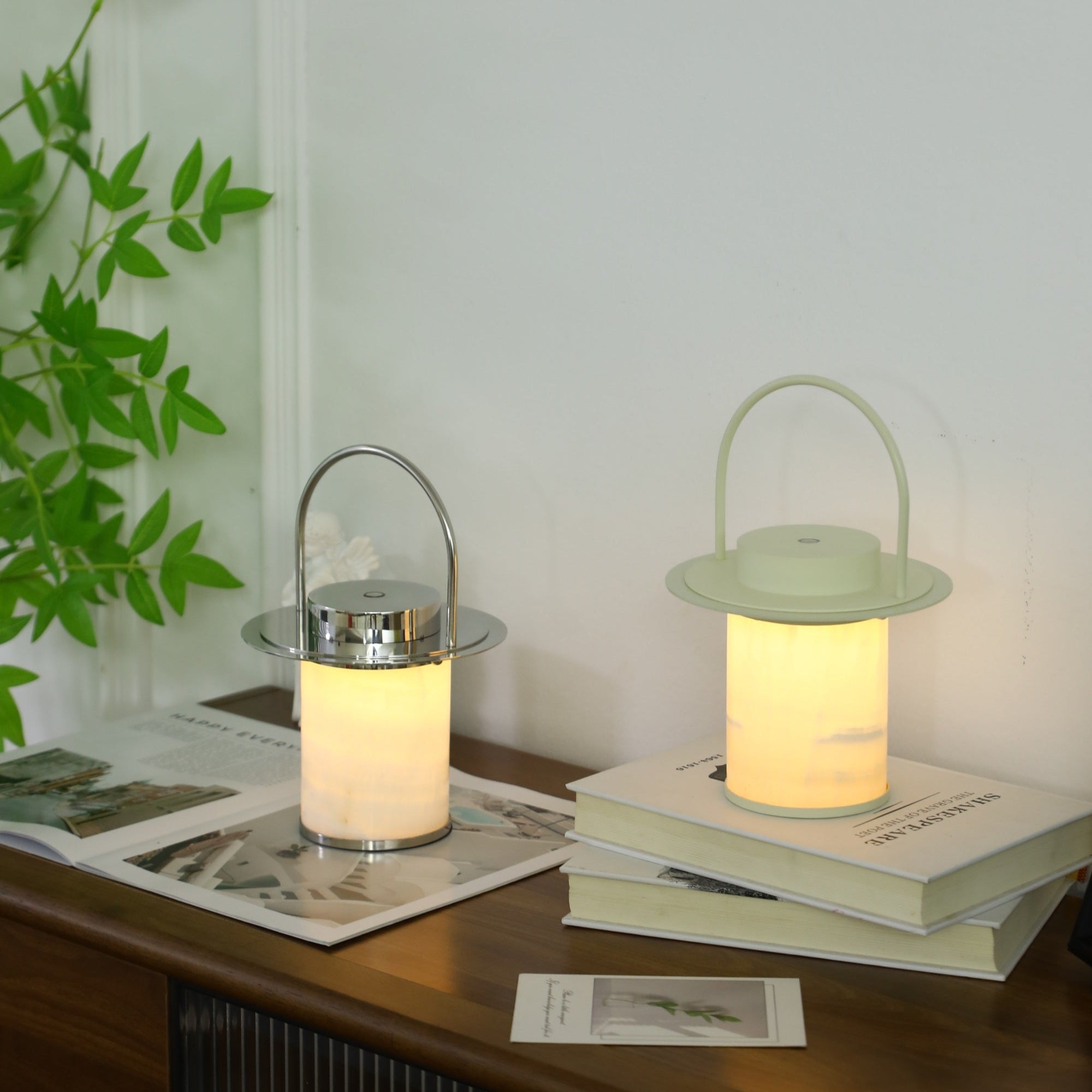 Pod Portable Rechargeable Alabaster Table Lamp