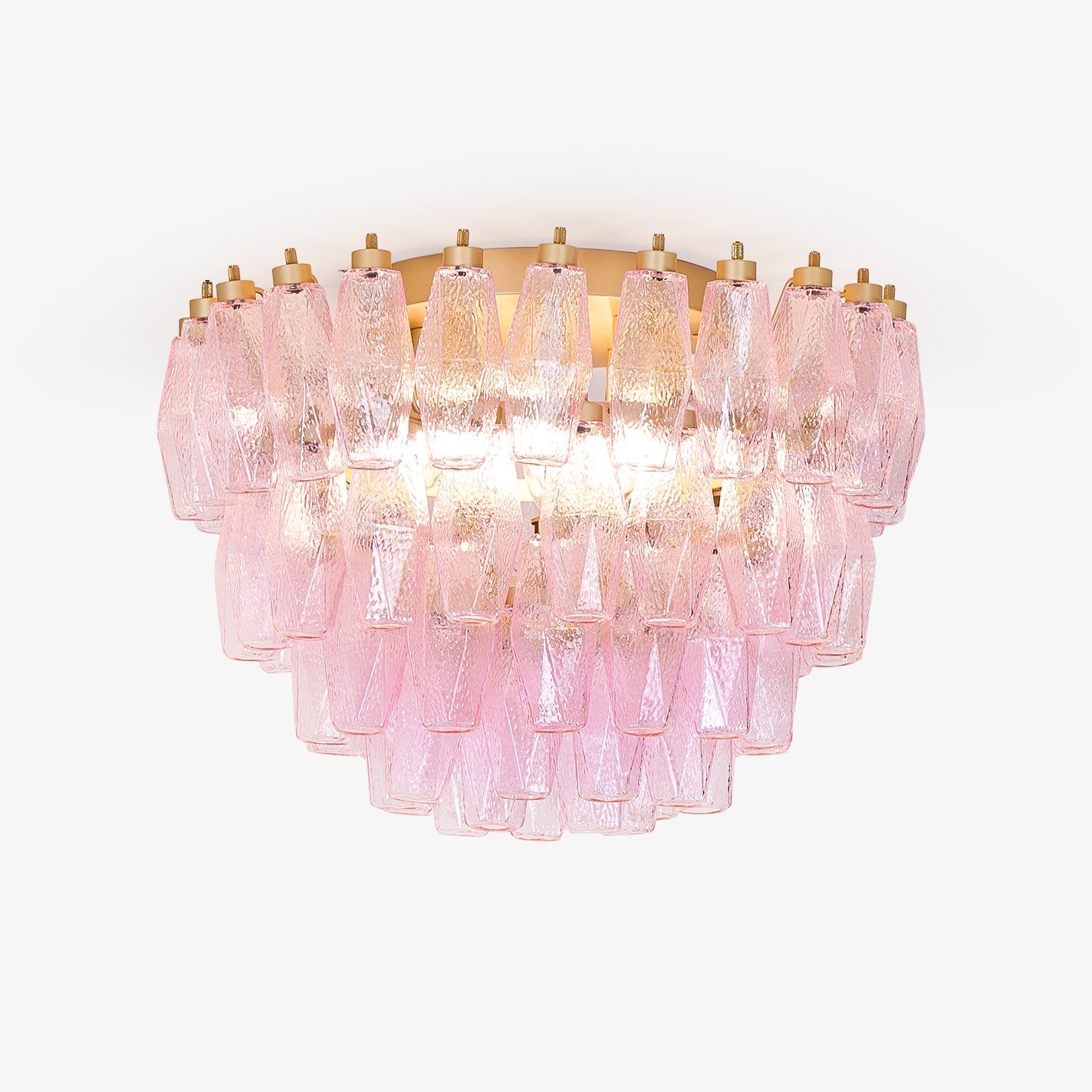 Poliedri Murano Pink Overhead Light Ceiling Light