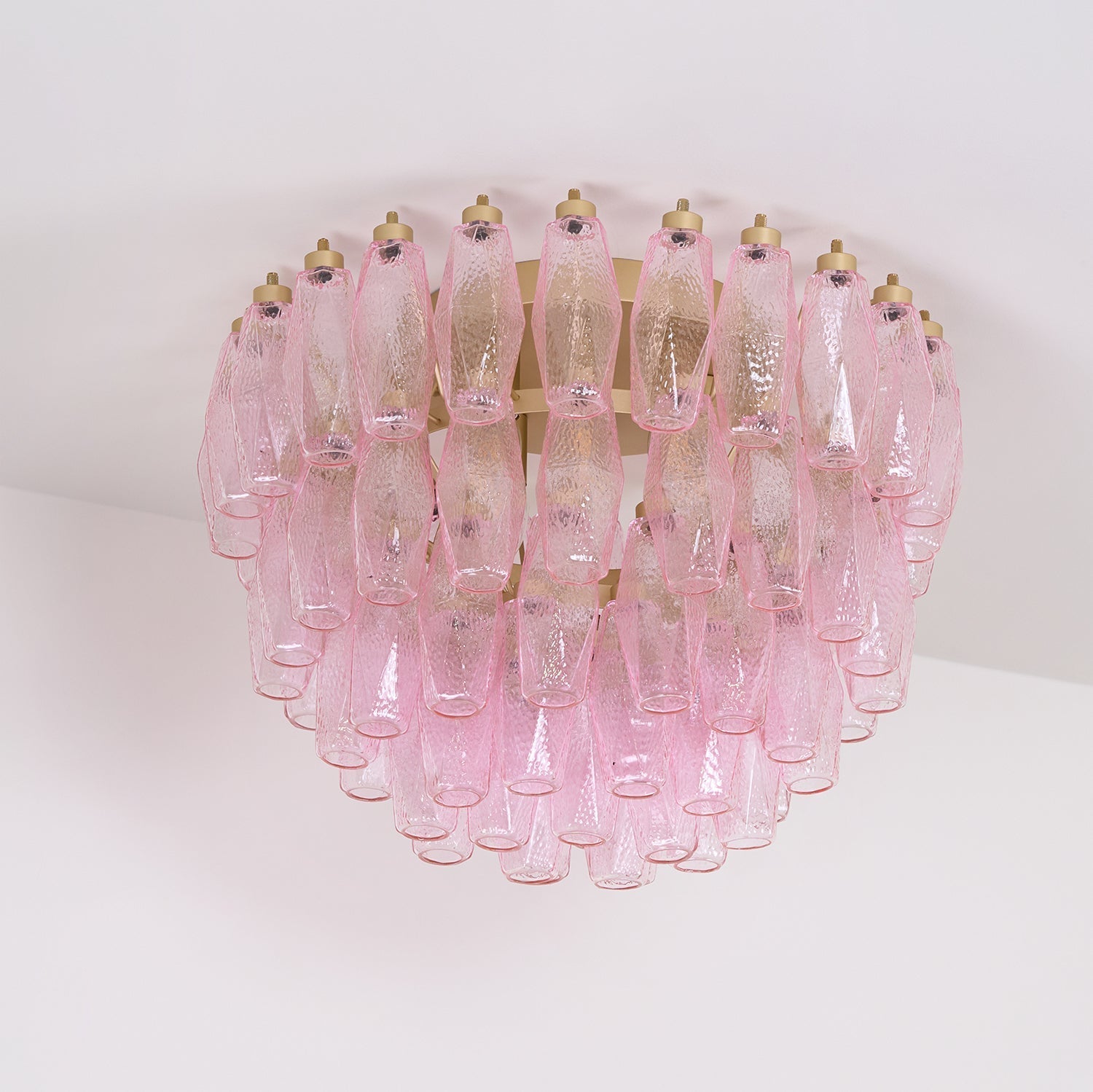 Poliedri Murano Pink Overhead Light Ceiling Light