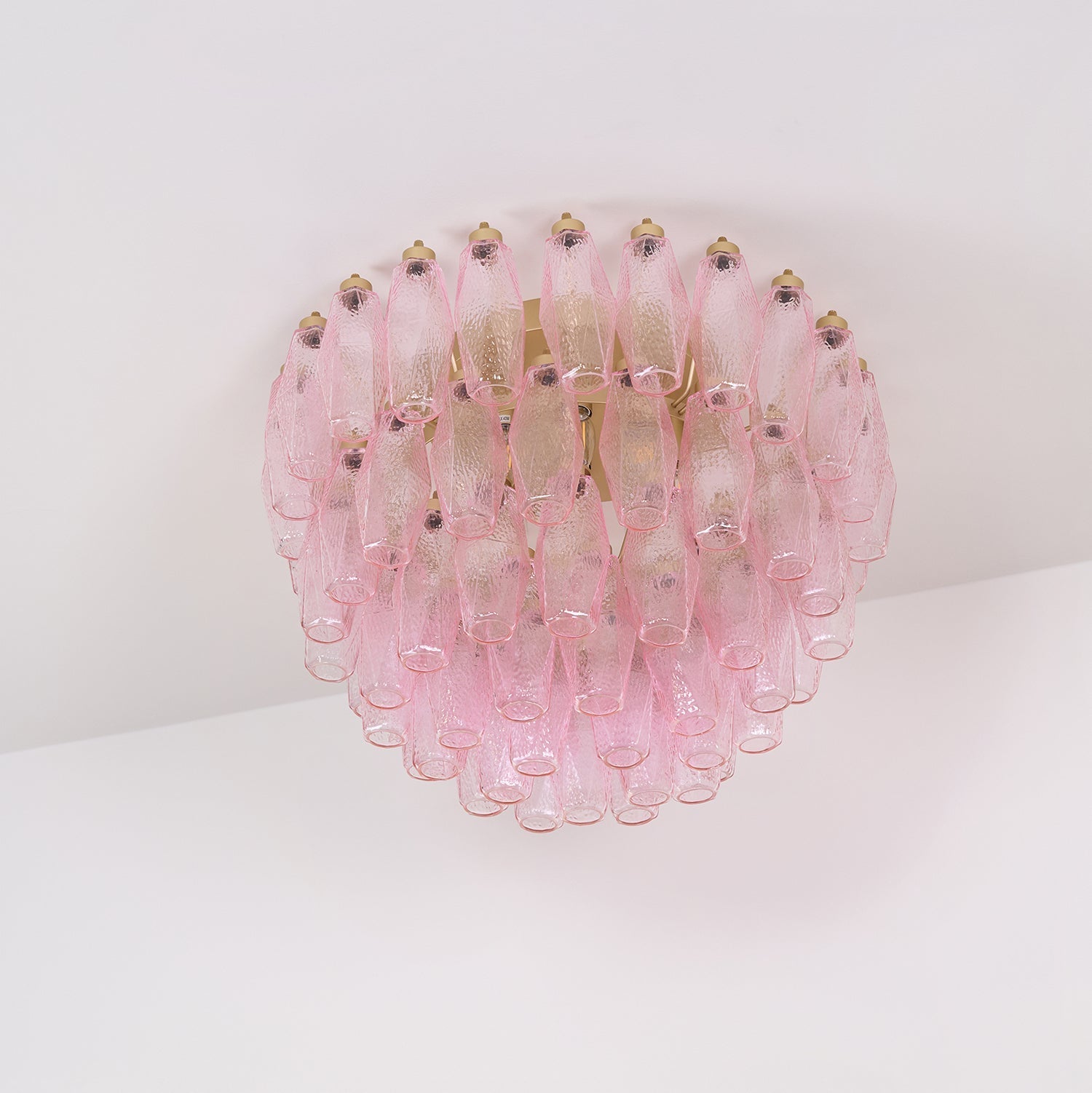 Poliedri Murano Pink Overhead Light Ceiling Light