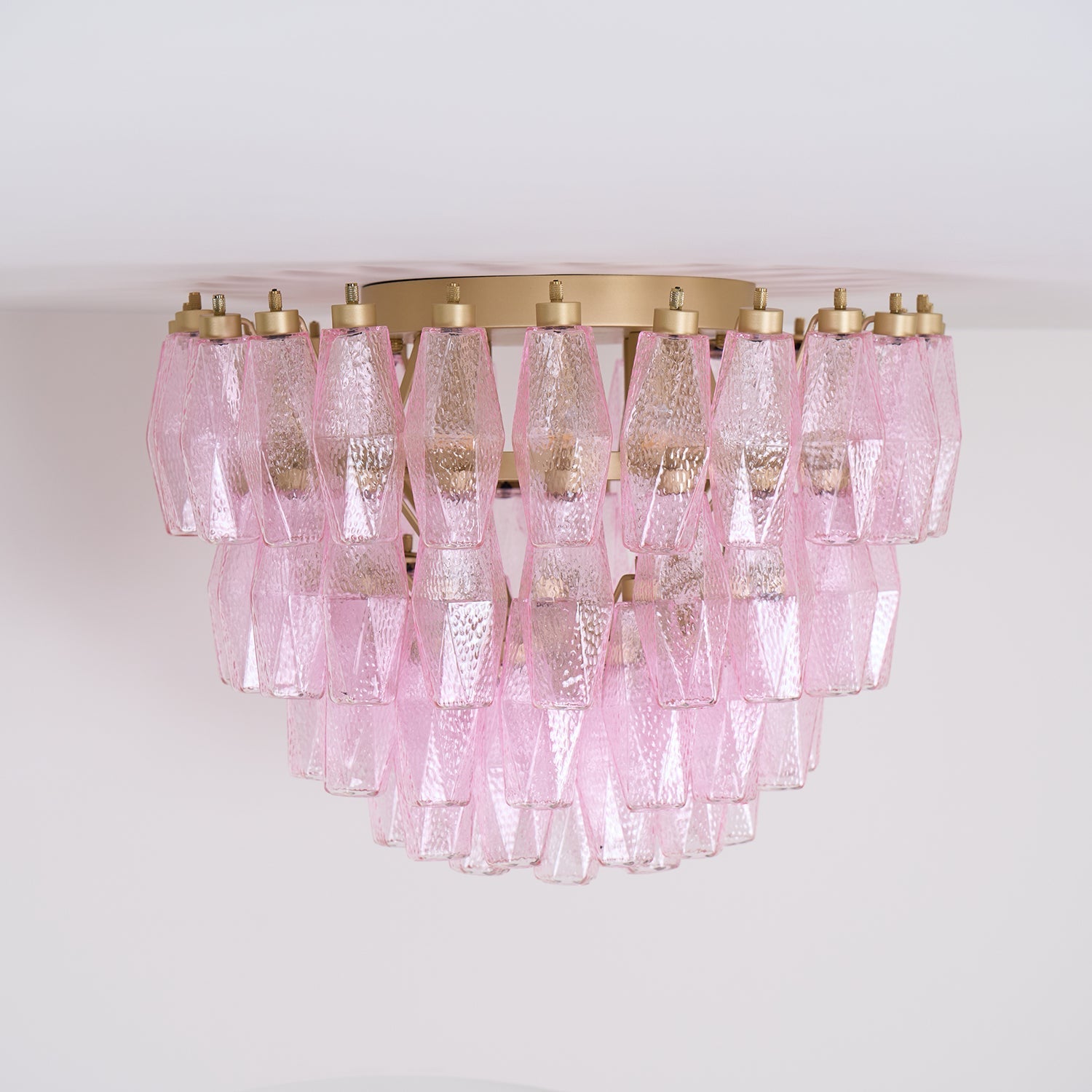 Poliedri Murano Pink Overhead Light Ceiling Light