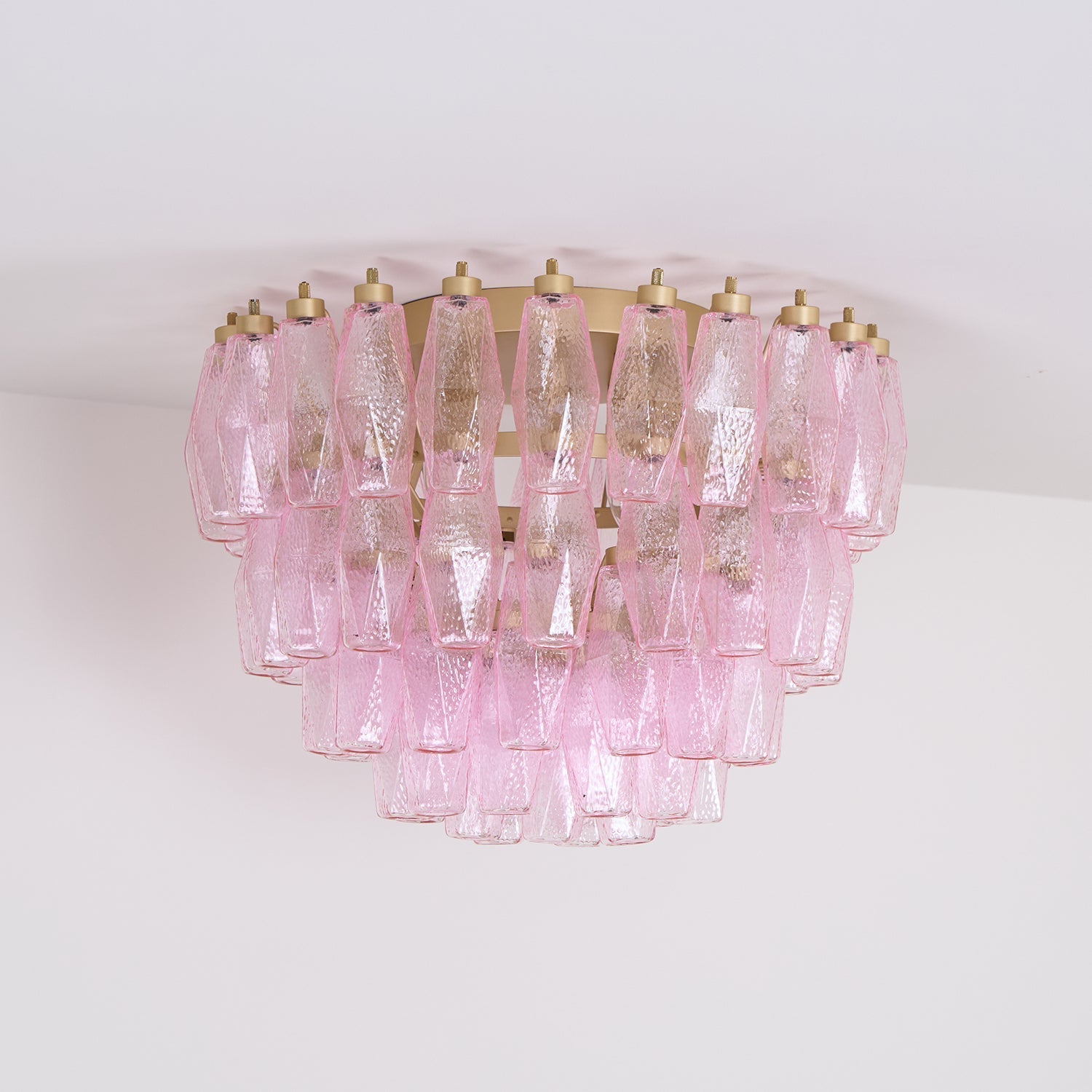 Poliedri Murano Pink Overhead Light Ceiling Light