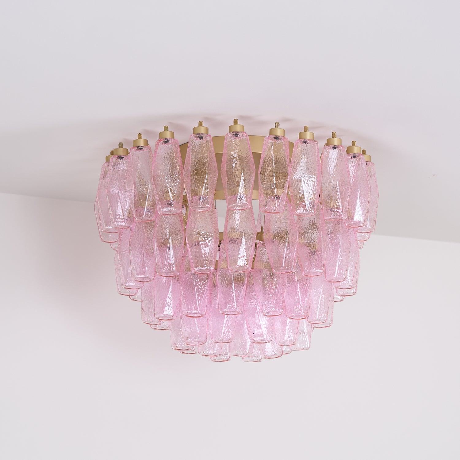 Poliedri Murano Pink Overhead Light Ceiling Light