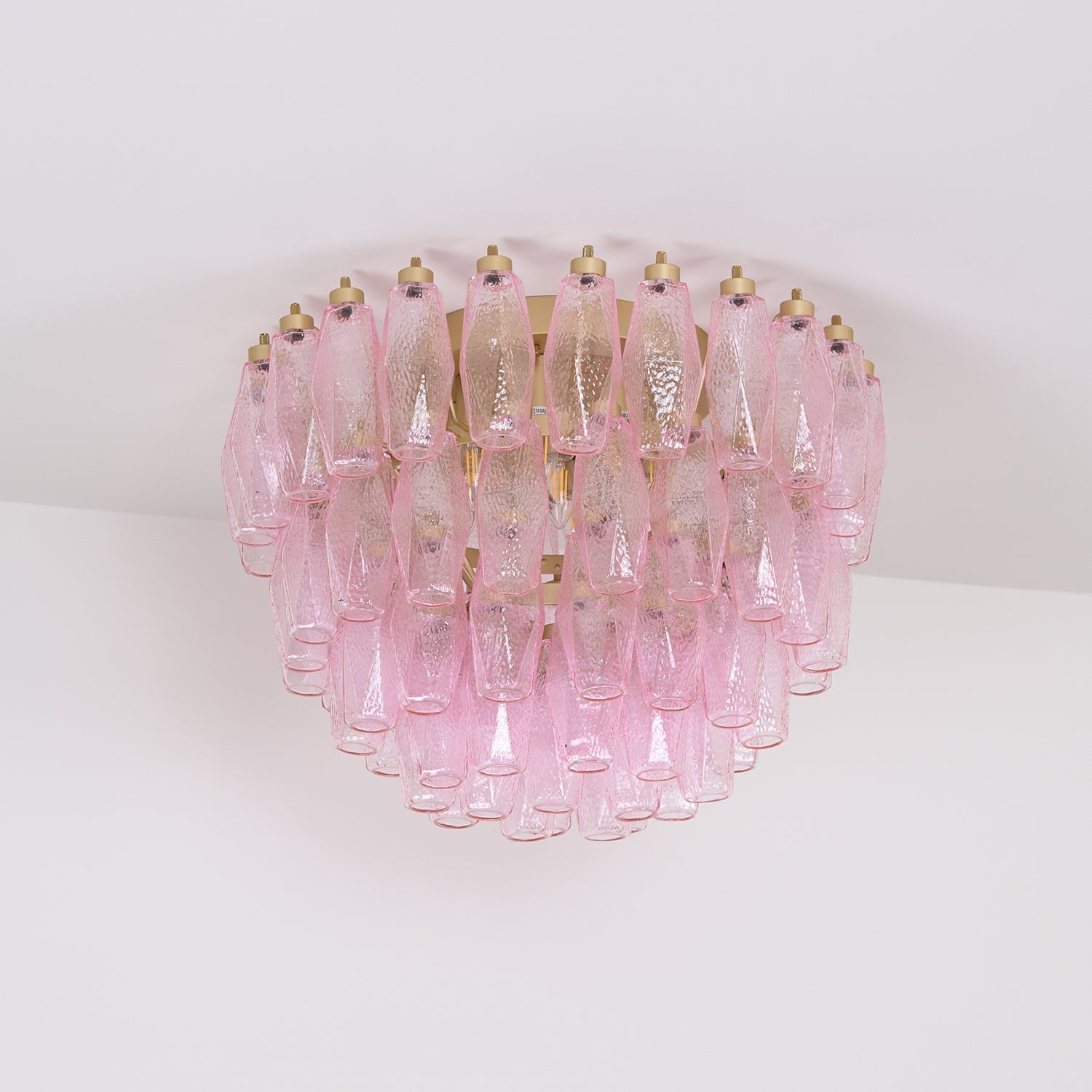 Poliedri Murano Pink Overhead Light Ceiling Light