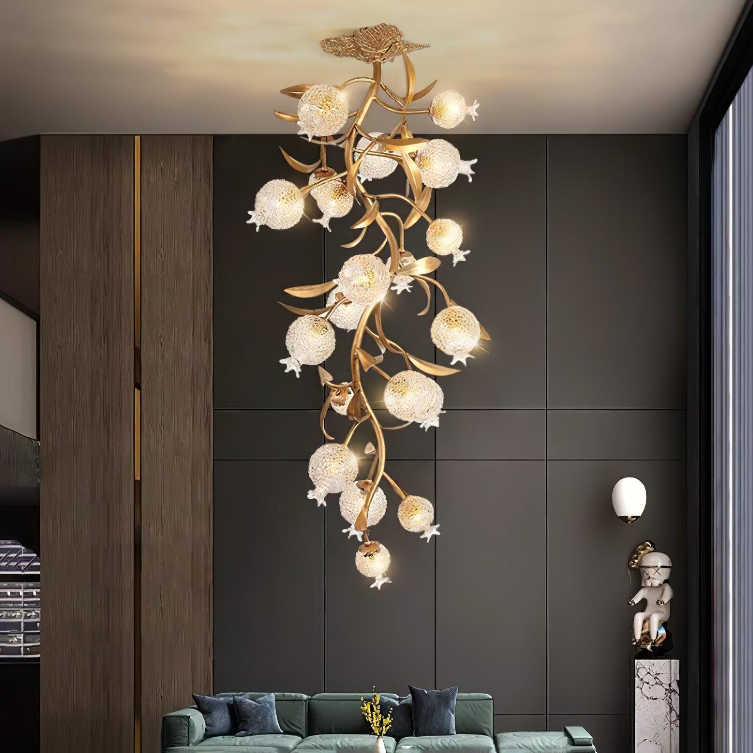 Pomegranate Brass Overhead Light Ceiling Lamp