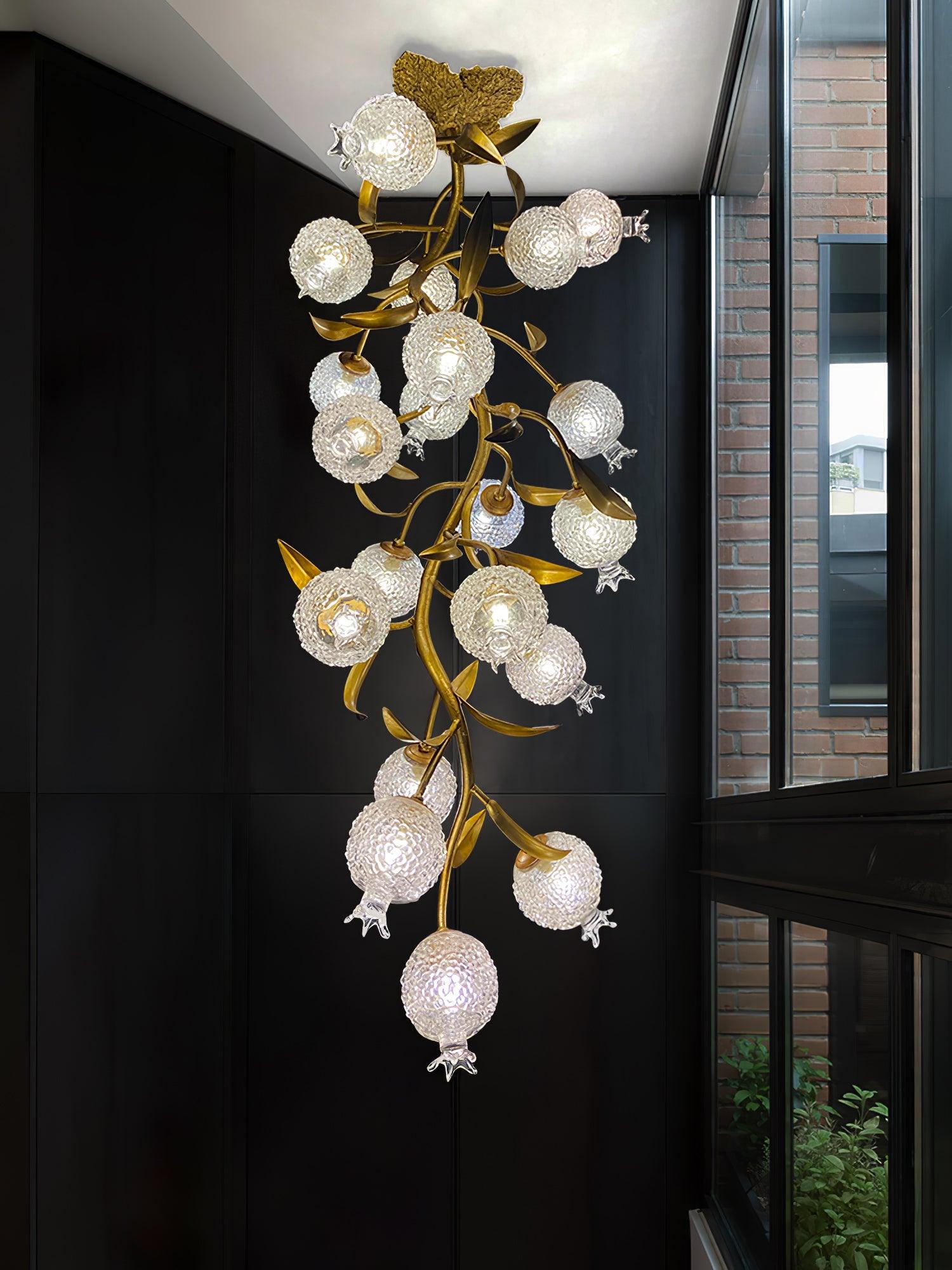 Pomegranate Brass Overhead Light Ceiling Lamp