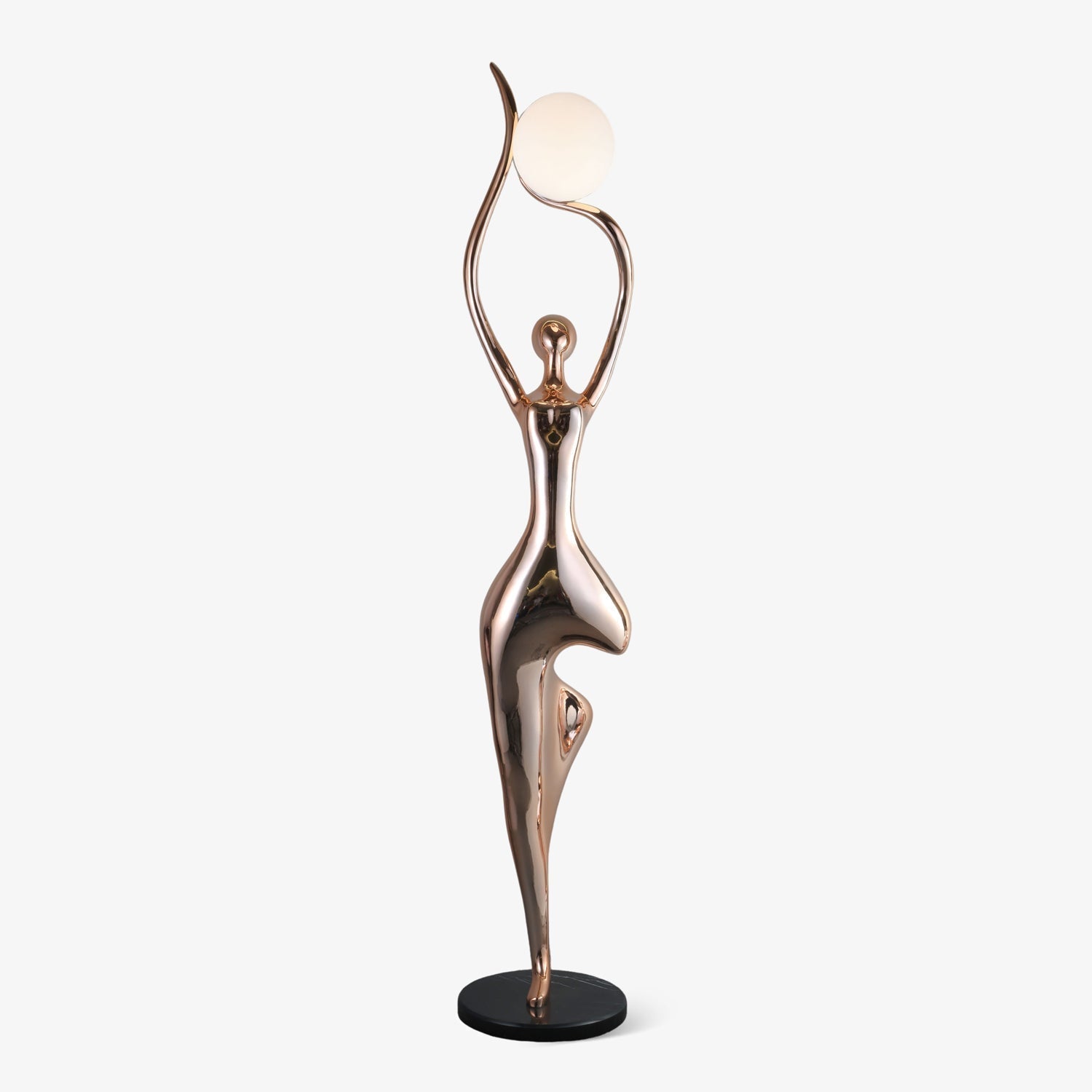 Pose Yoga sculpture floor lamp with tall artistic form