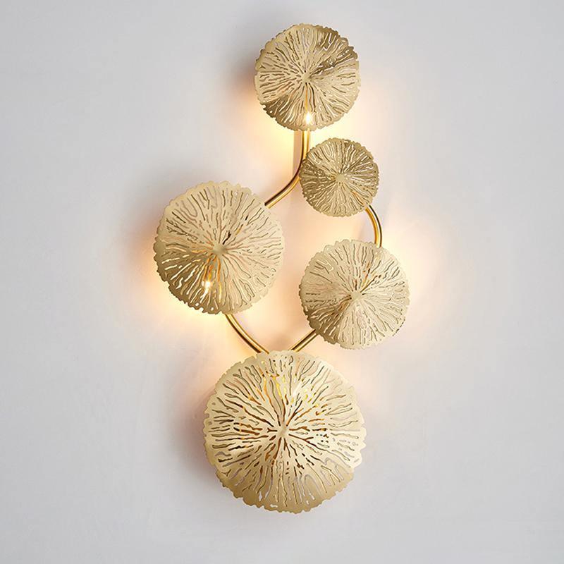 Lotus Leaf Wall Light - Model E: W 31cm x H 57cm Stainless steel, Hardwired Wall Sconce, detail 8