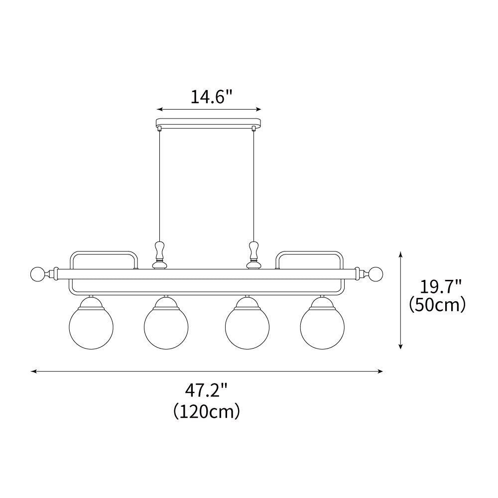 Quad Sphere Chandelier 47.2