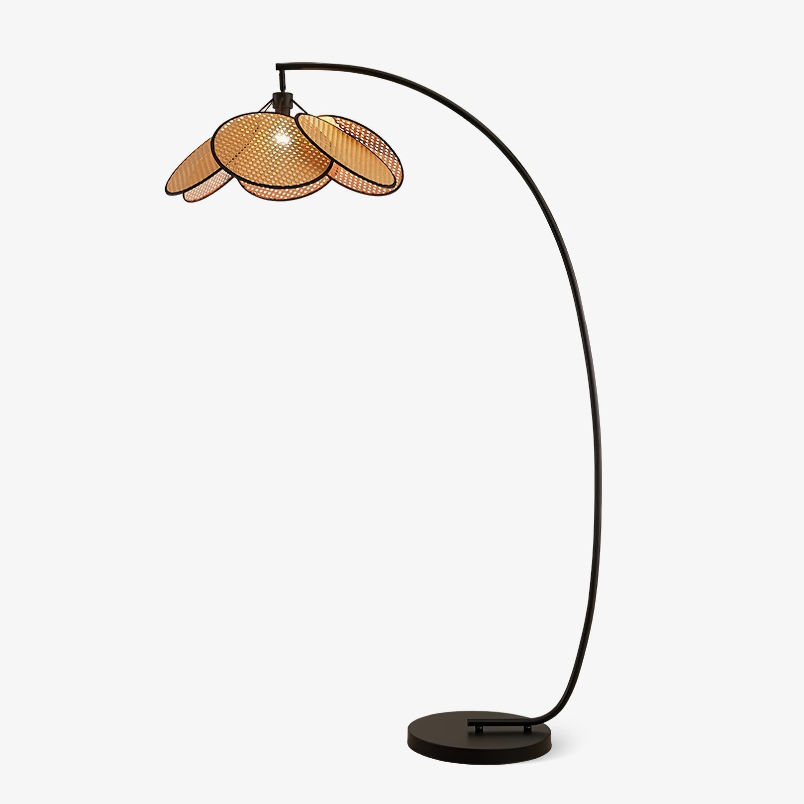 Rattan Bloom Arc Floor Light, Floor Lamp, Metal, Dia 56cm x H 177cm