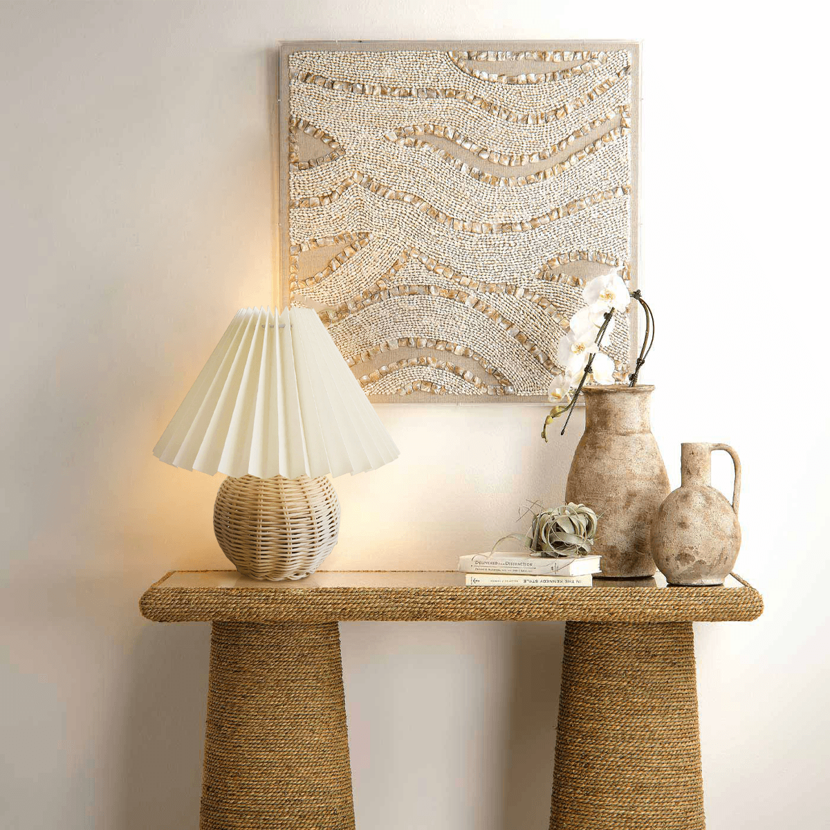 Rattan Pleated Table lamp 9.4