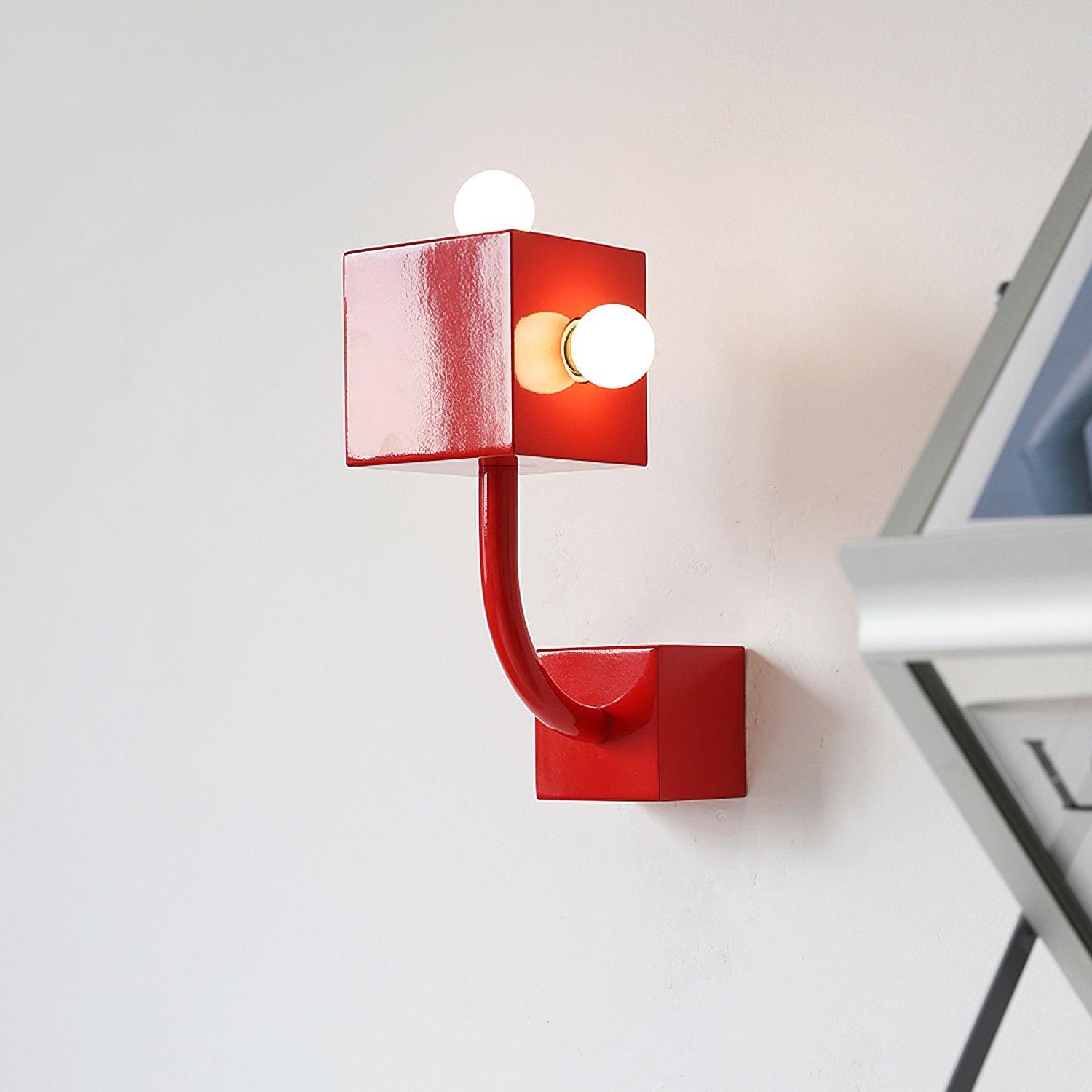 Red Cube Wall Sconce
