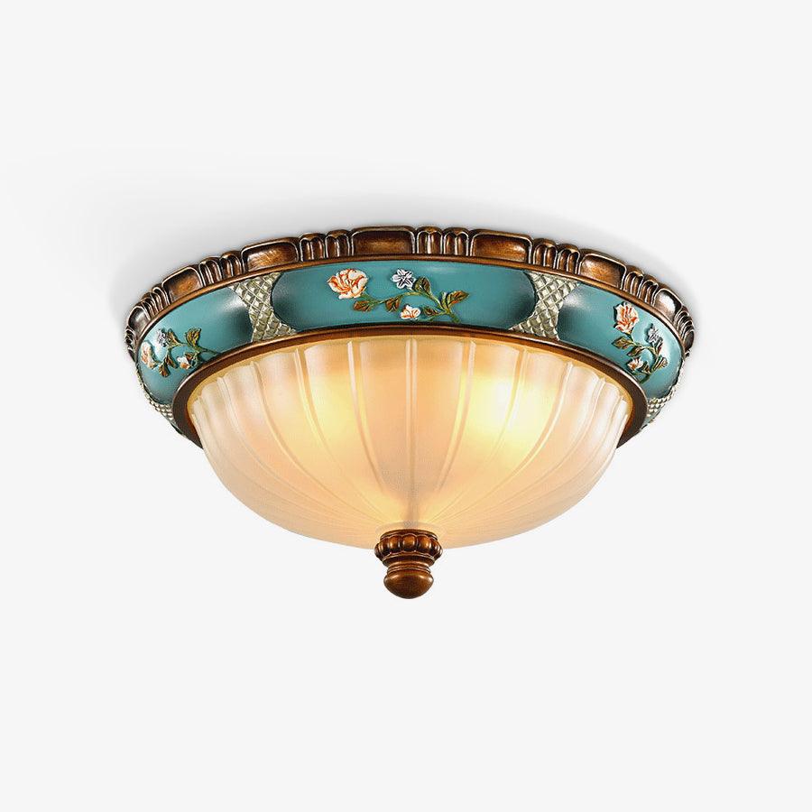 Retro Floral Resin Recessed Flush Mount Light Ceiling