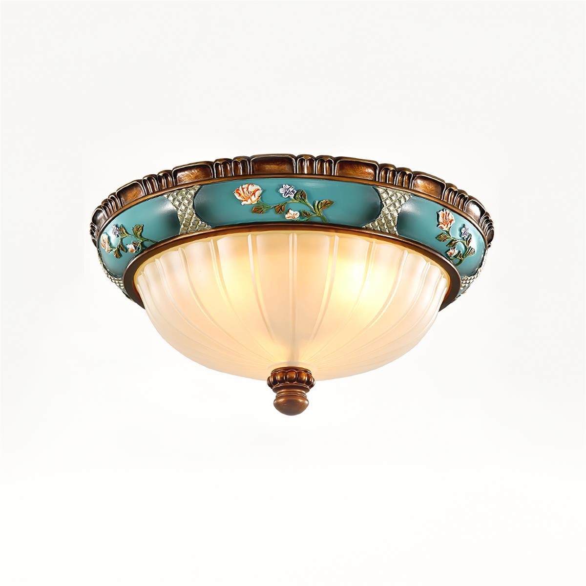 Retro Floral Resin Recessed Flush Mount Light Ceiling