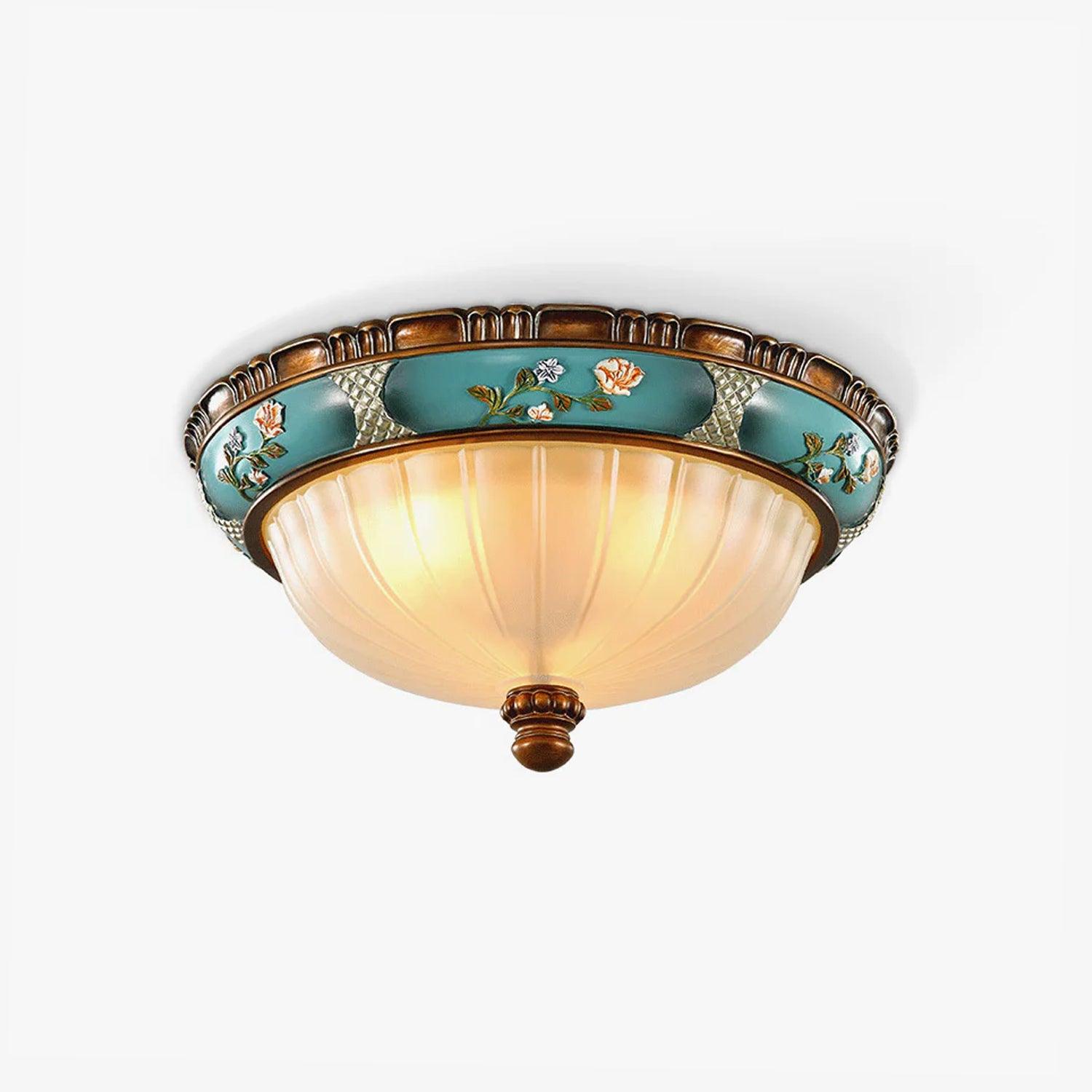 Retro Floral Resin Recessed Flush Mount Light Ceiling