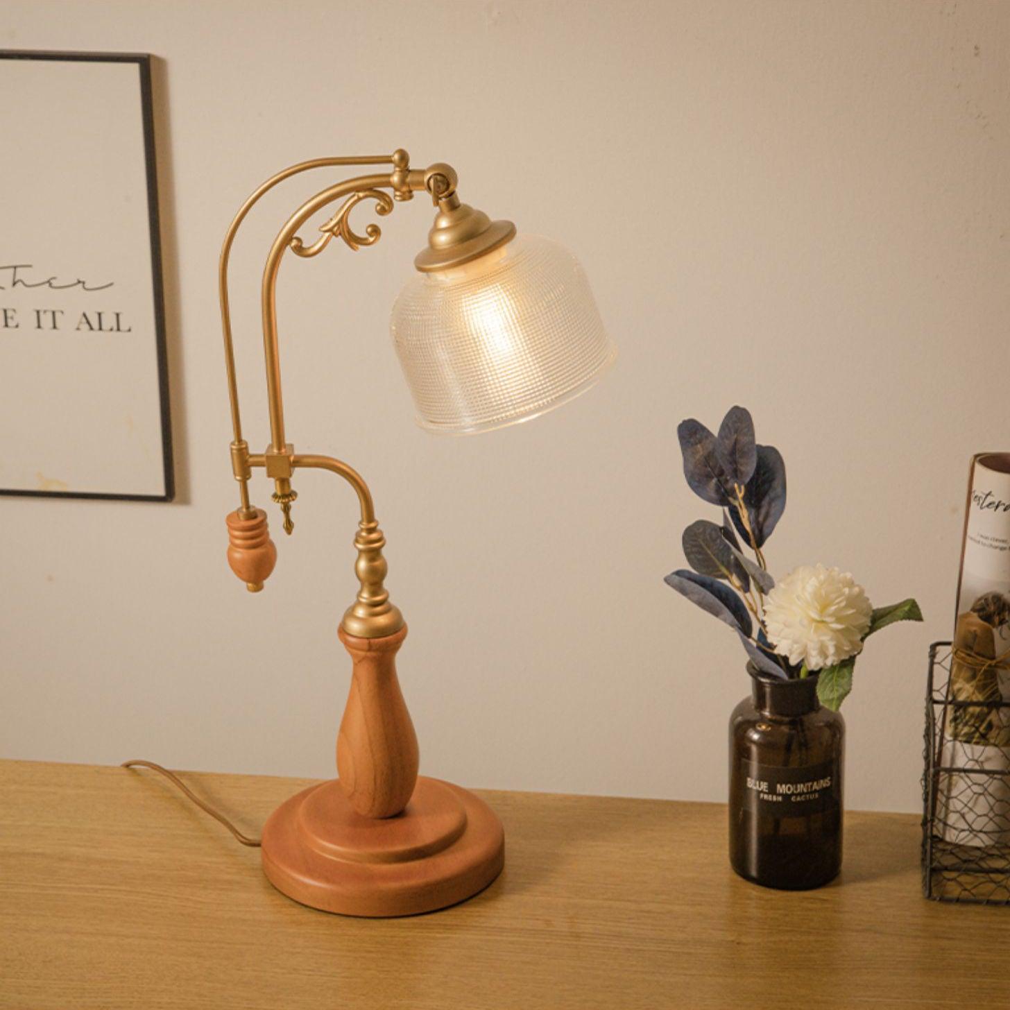 Retro Glass Gooseneck Table Lamp 5.5