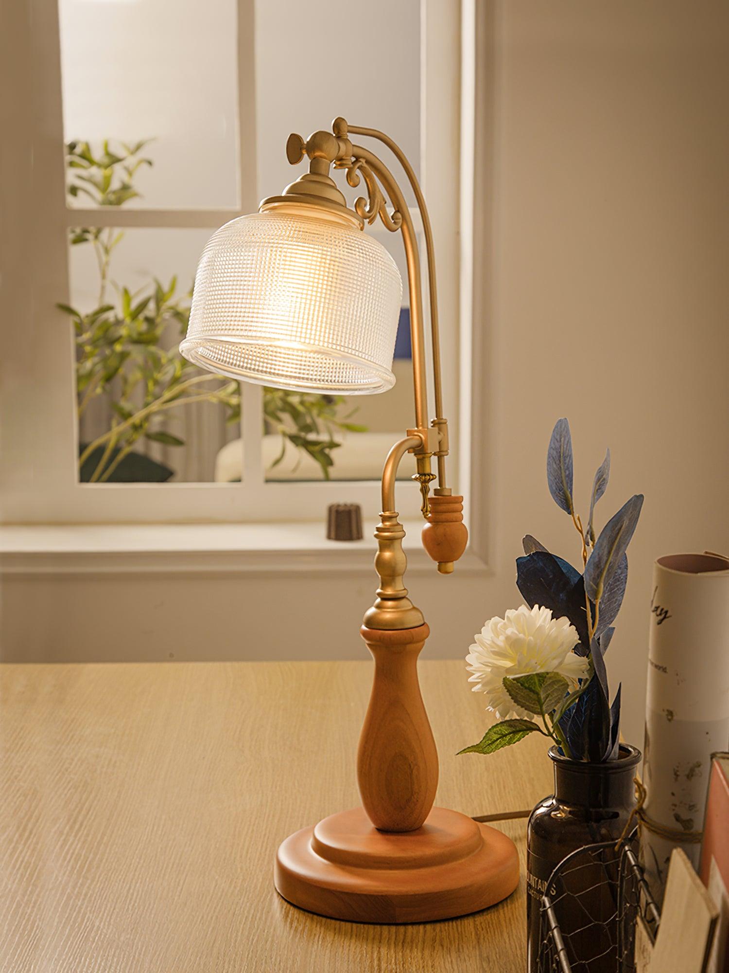 Retro Glass Gooseneck Table Lamp 5.5