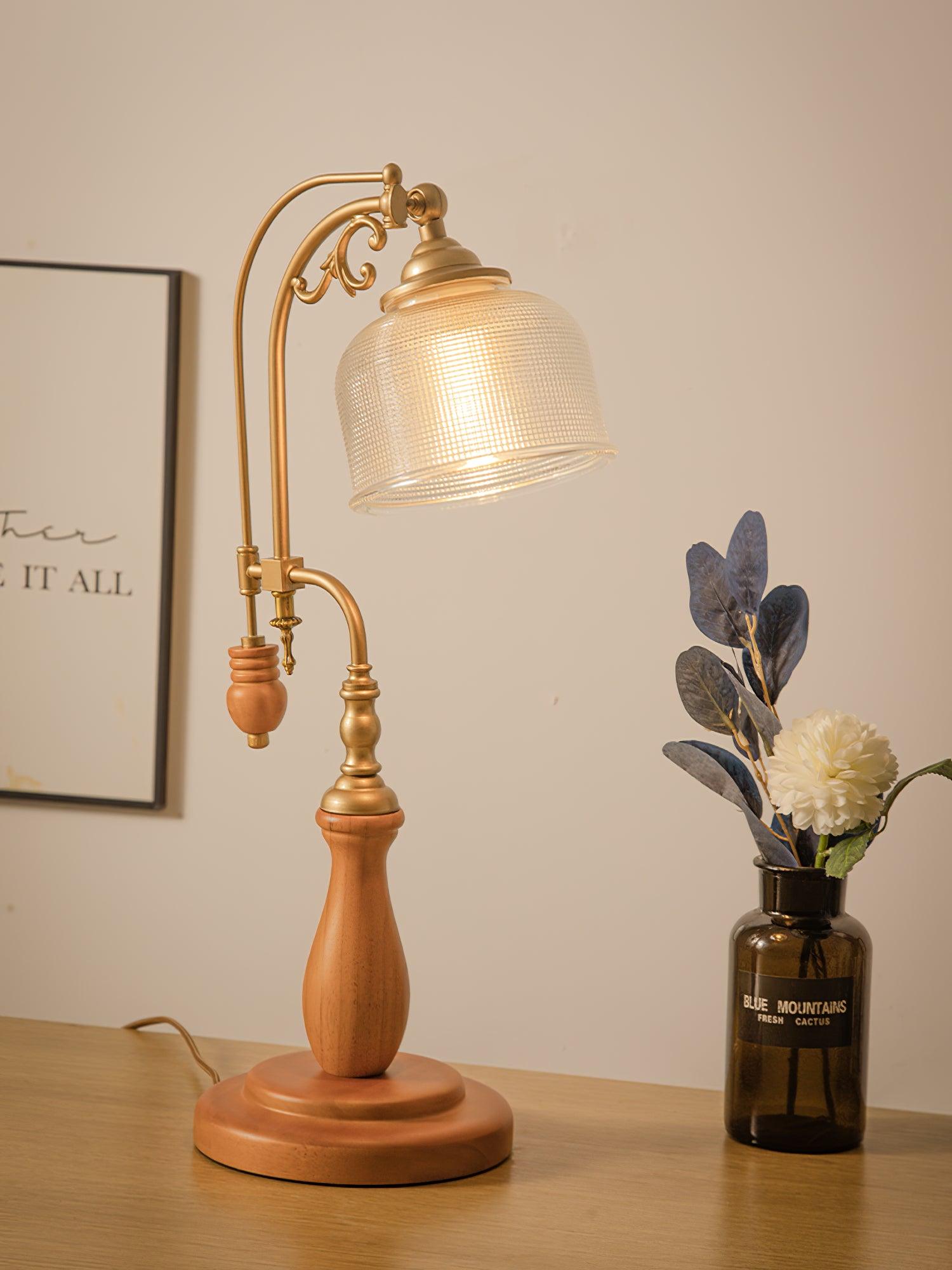 Retro Glass Gooseneck Table Lamp 5.5