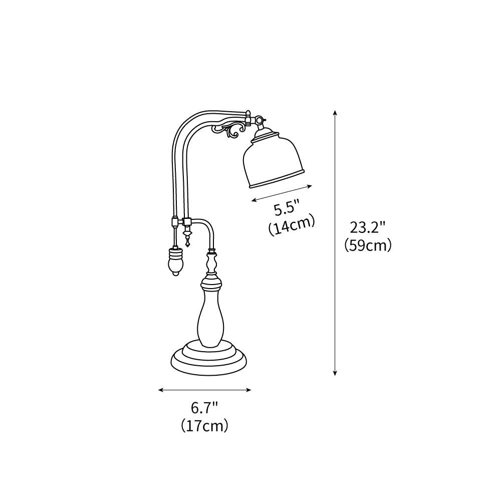 Retro Glass Gooseneck Table Lamp 5.5